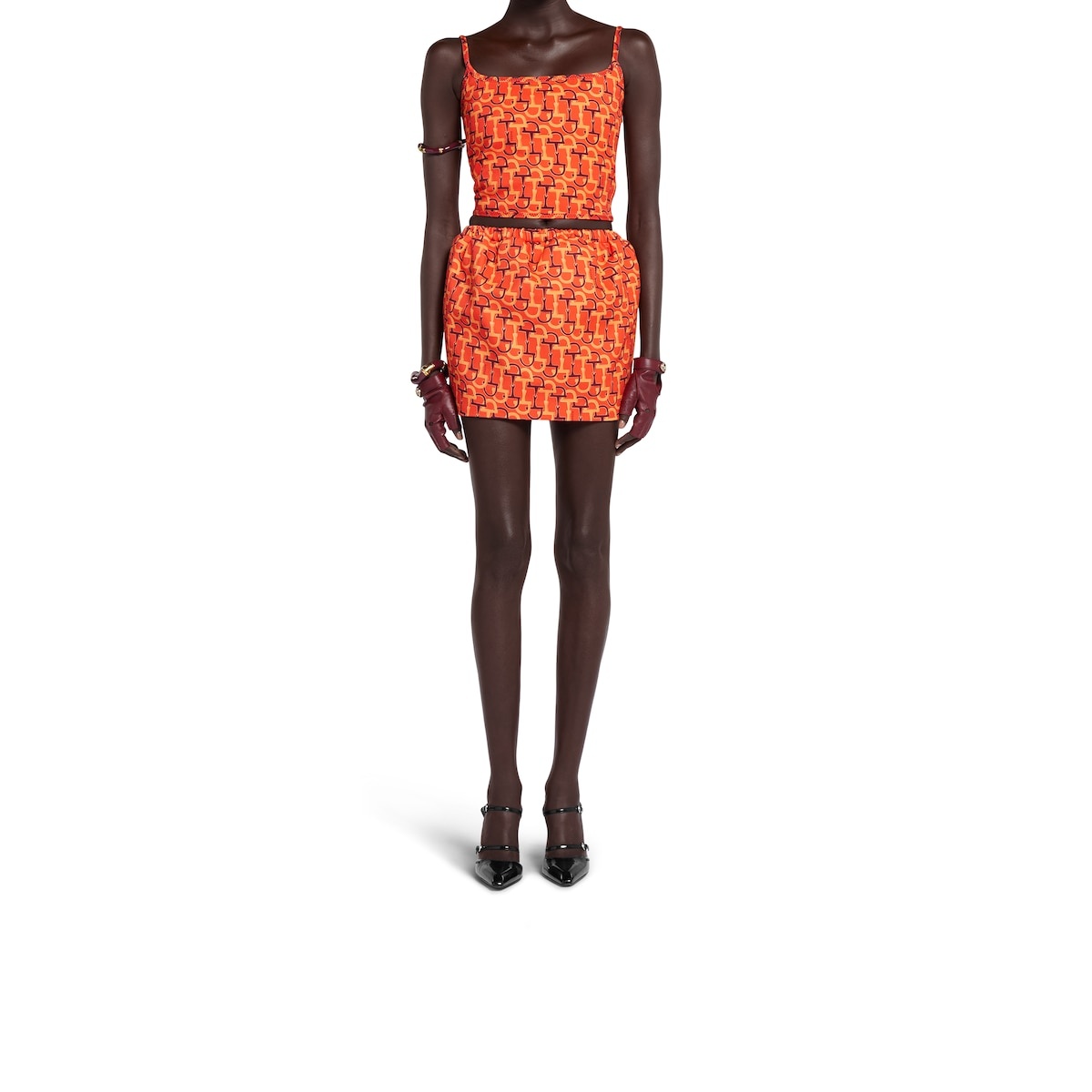 Printed cotton mini skirt - 3