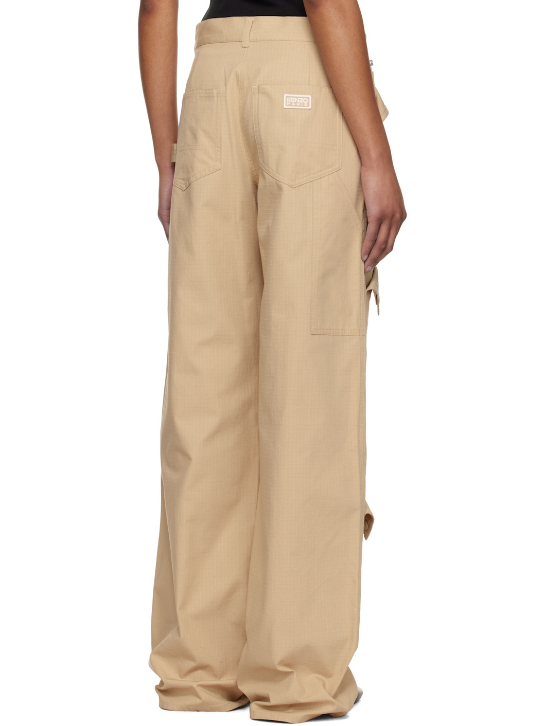 Beige  Paris Cotton Ripstop Cargo Pants - 3