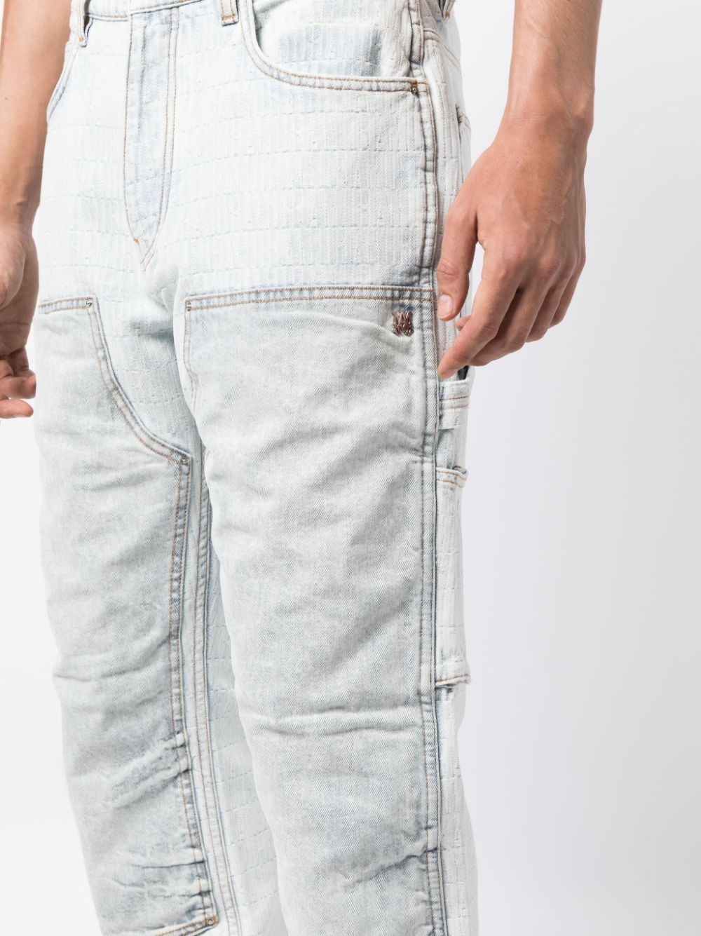 jacquard straight-leg carpenter jeans - 5