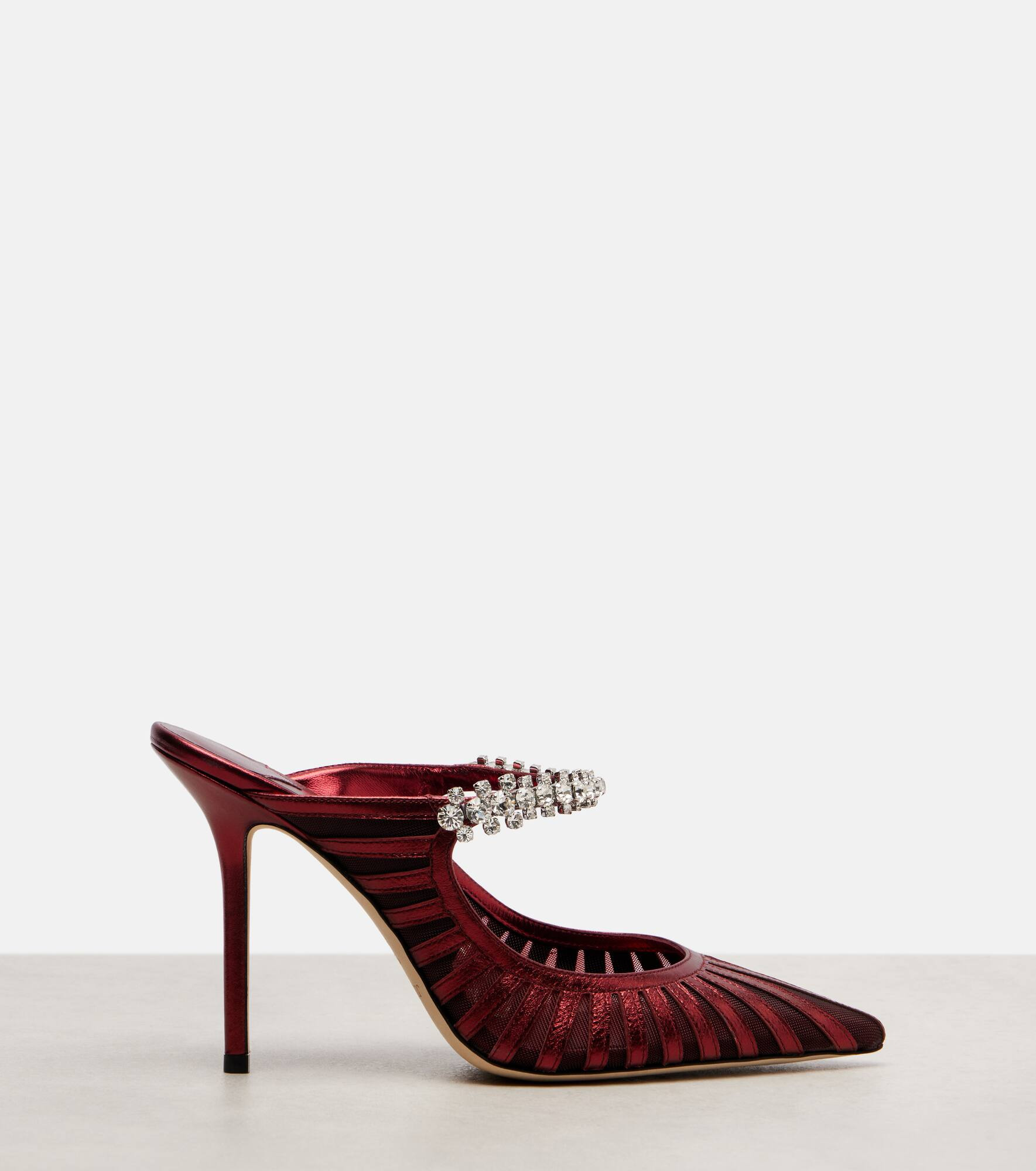 Bing 100 metallic leather and mesh mules - 4