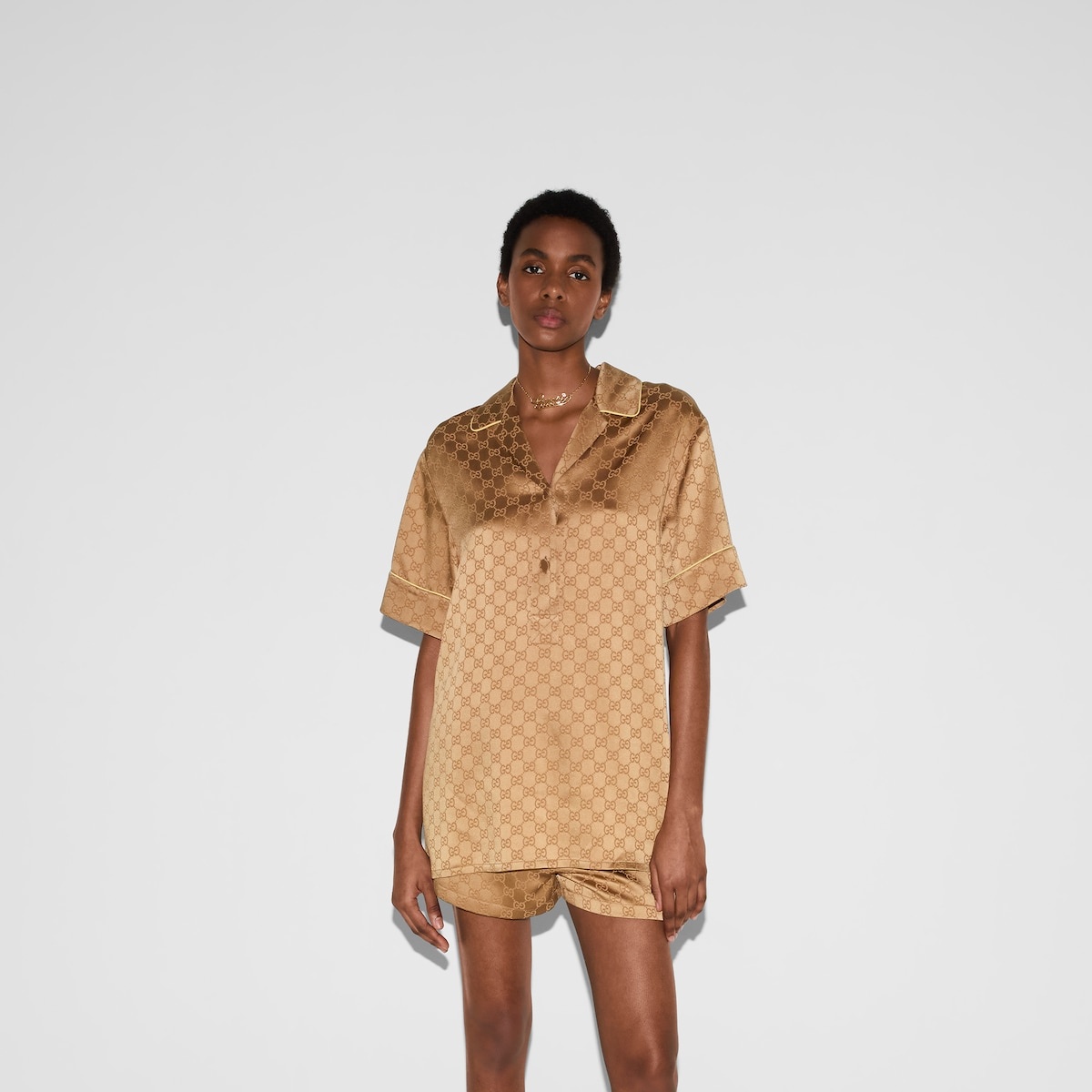 GG satin shirt - 3