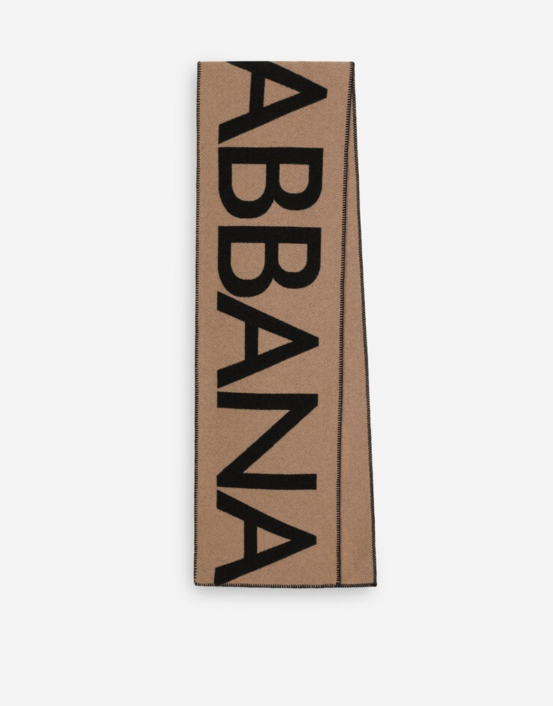 Dolce & Gabbana Wool jacquard scarf with Dolce&Gabbana logo outlook
