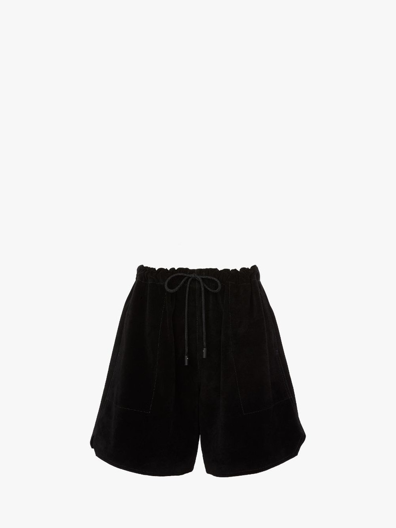 DRAWSTRING LEATHER SHORTS 1