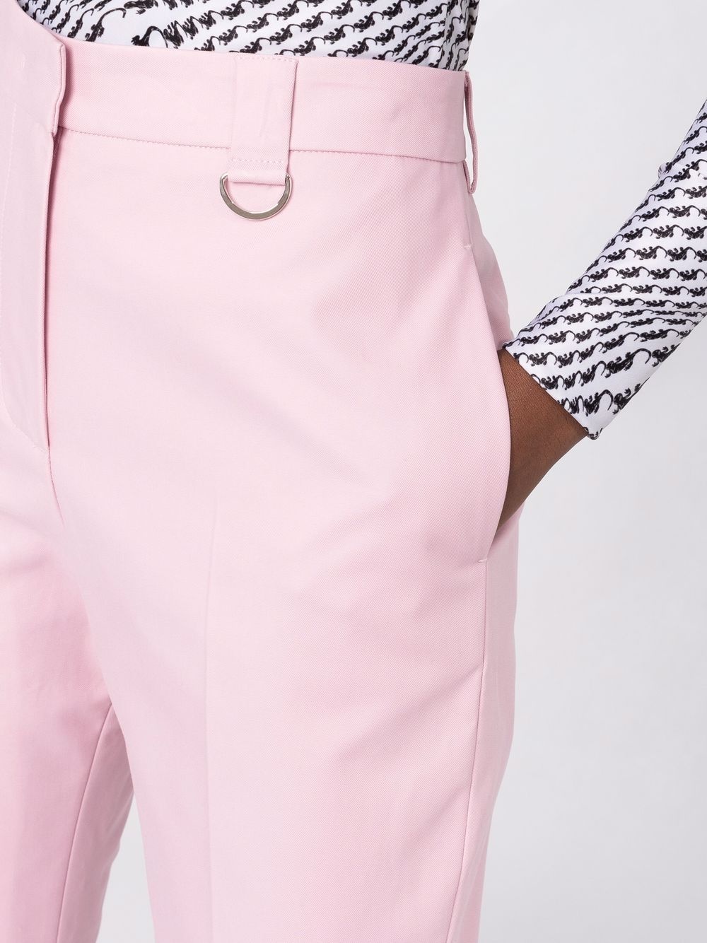 pressed-crease cotton tailored trousers - 3