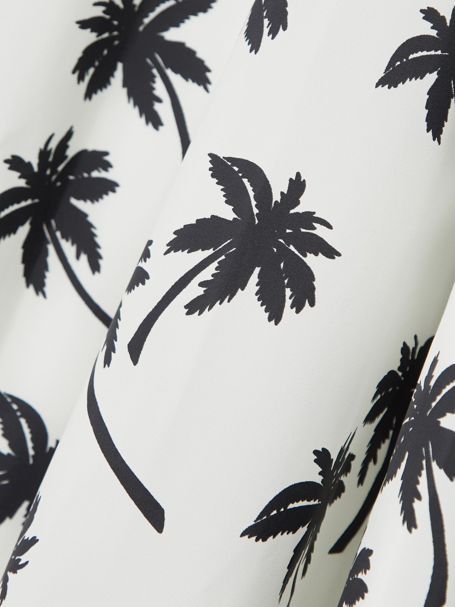 Belted pleated printed shell skirt White - 4