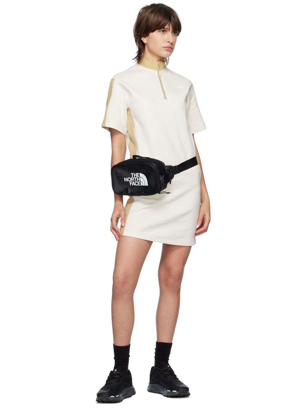 Off-White Mock Neck Minidress - 4