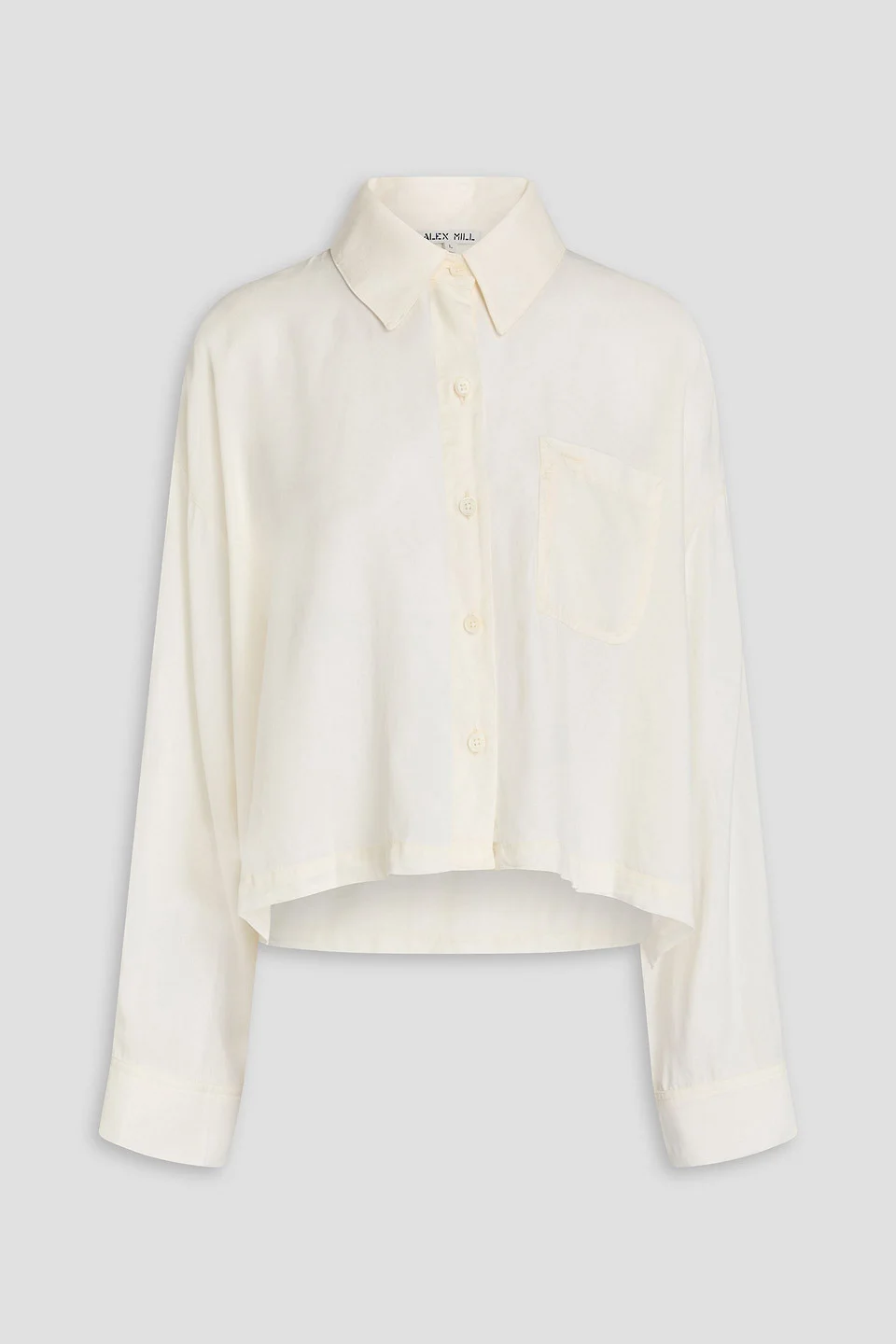 Gemma cropped washed-Lyocell shirt - 1