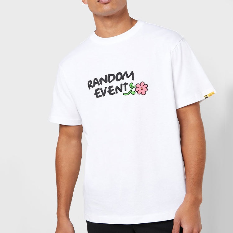 PUMA x Randomevent Casual T-Shirt 'White Black' 59666502 - 6