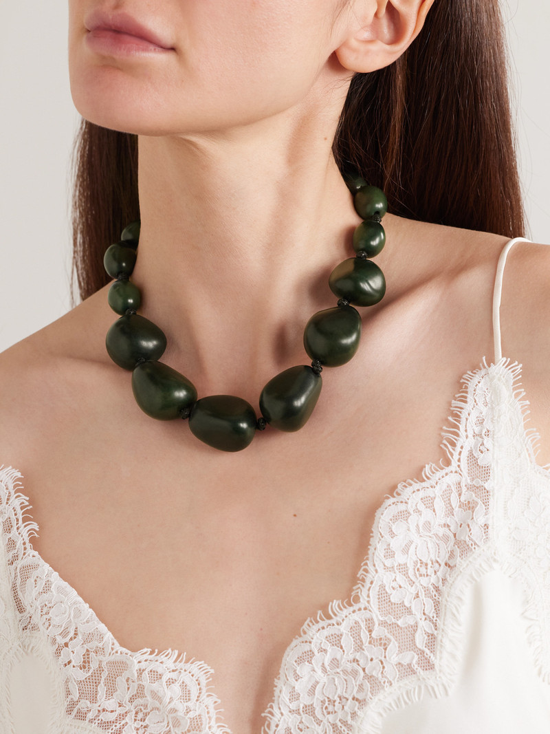 HUNTING SEASON The Statement Tagua And Leather Necklace outlook
