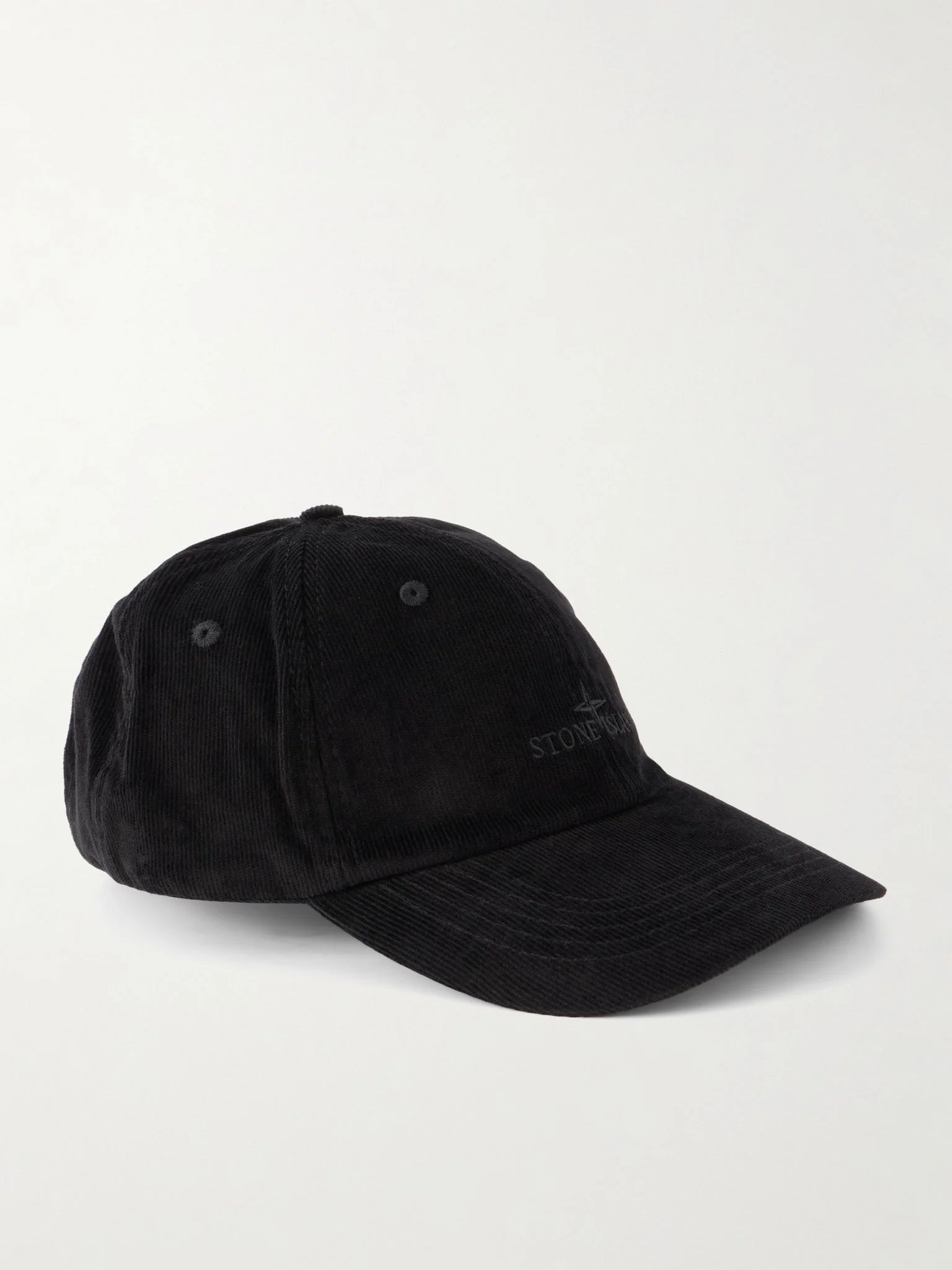 Logo-Embroidered Cotton-Corduroy Baseball Cap Black - 1