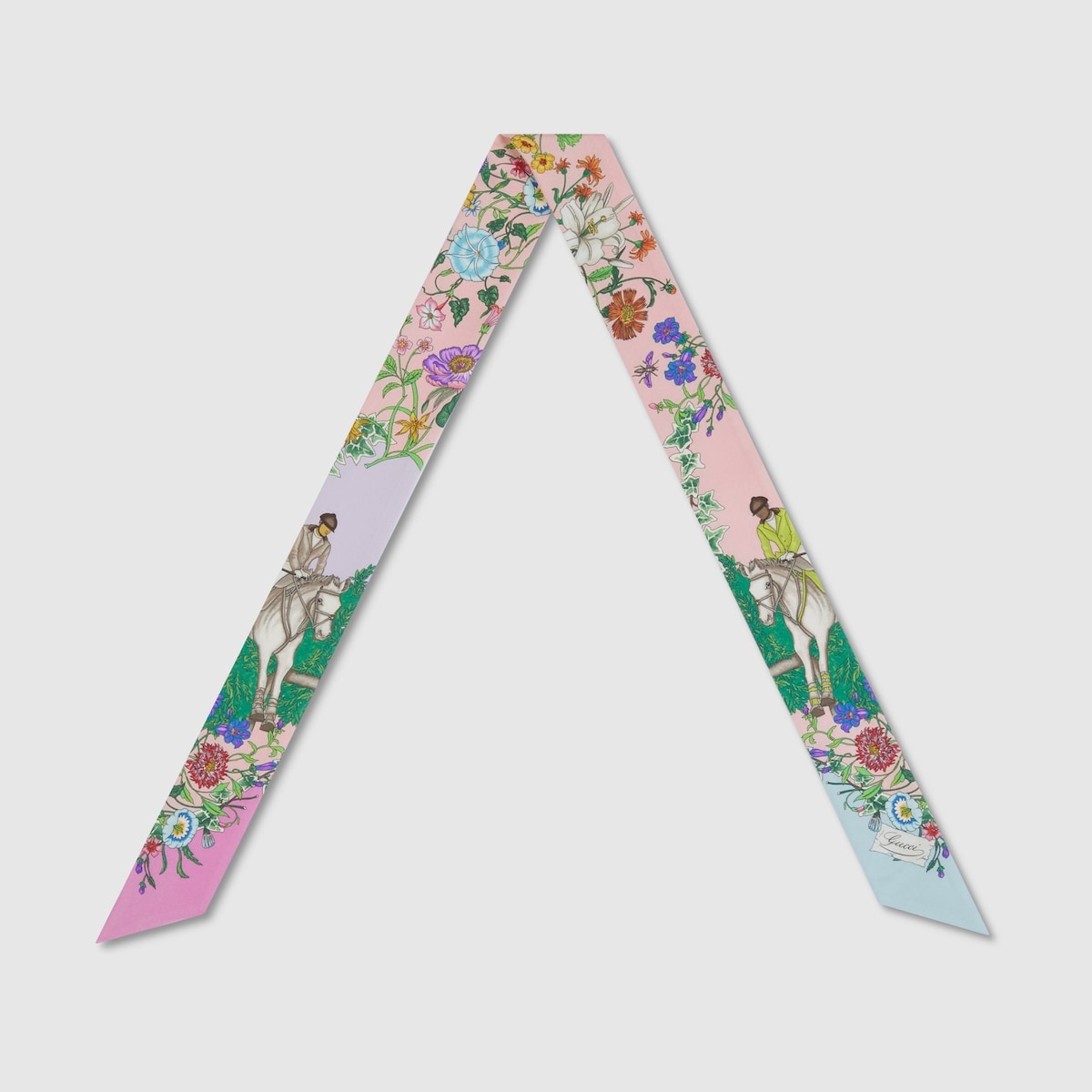 Printed silk twill neck bow - 2