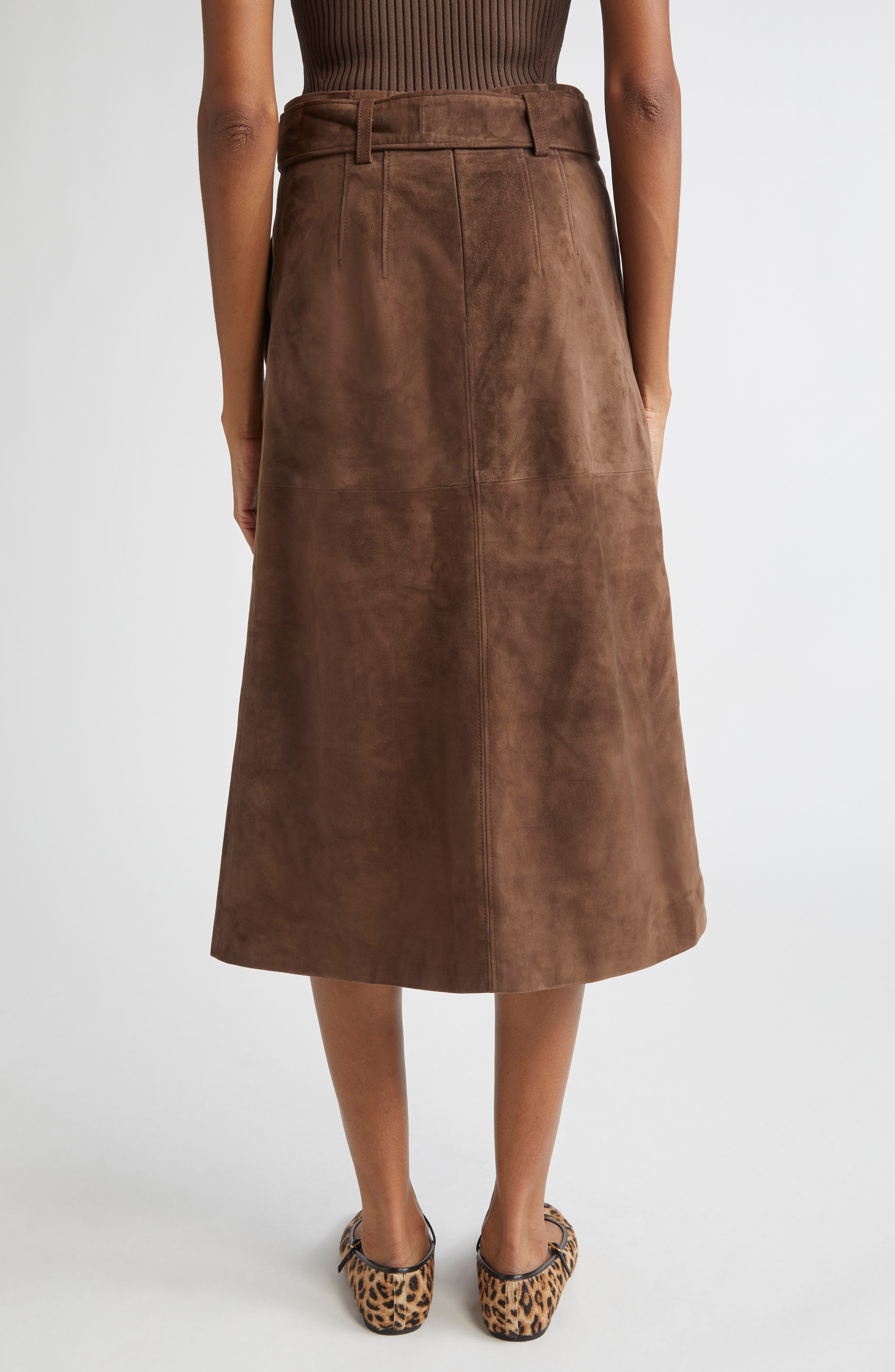 Veronica Beard Alexie Suede Skirt in Mocha at Nordstrom - 2
