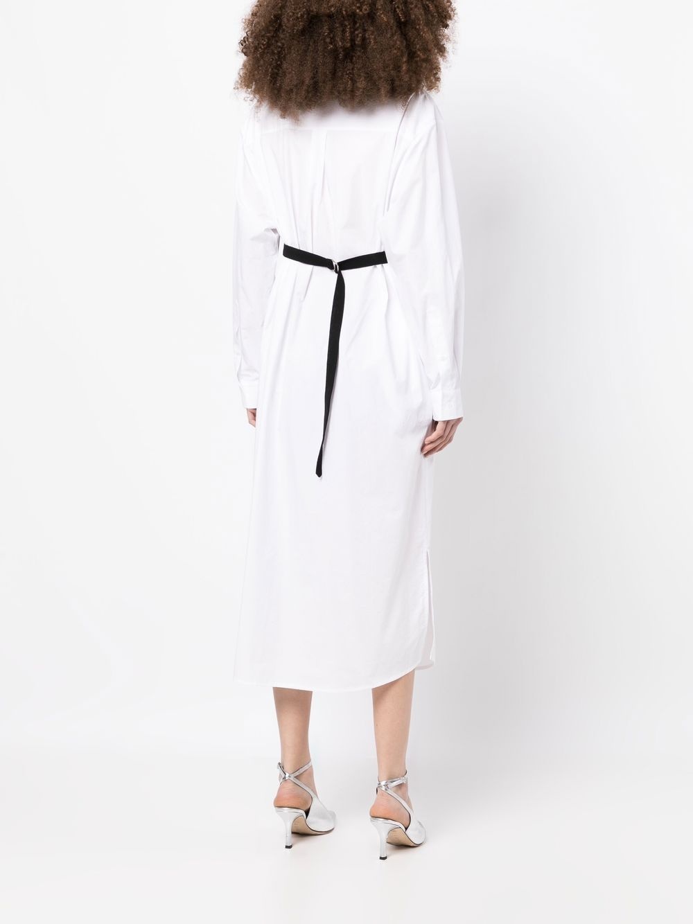 waistcoat-detail shirt dress - 4