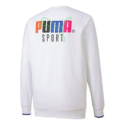 PUMA Casual Sports Running Round Neck Pullover Long Sleeves White 598134-02 - 2