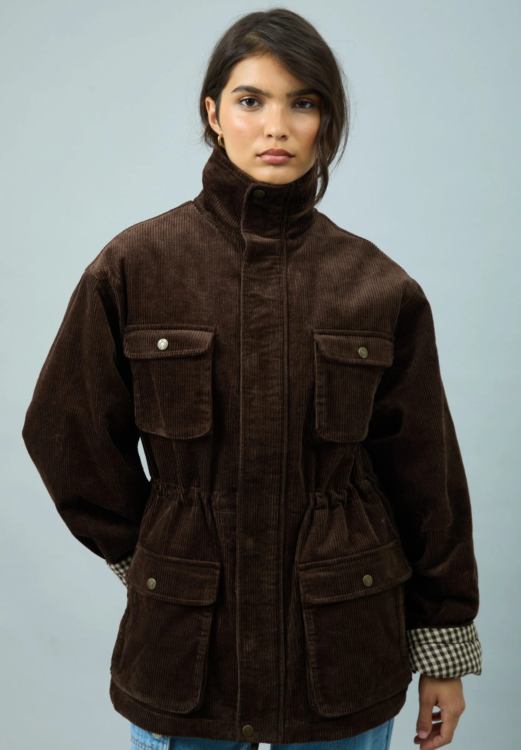 CORDUROY FUNNEL NECK JACKET - 1