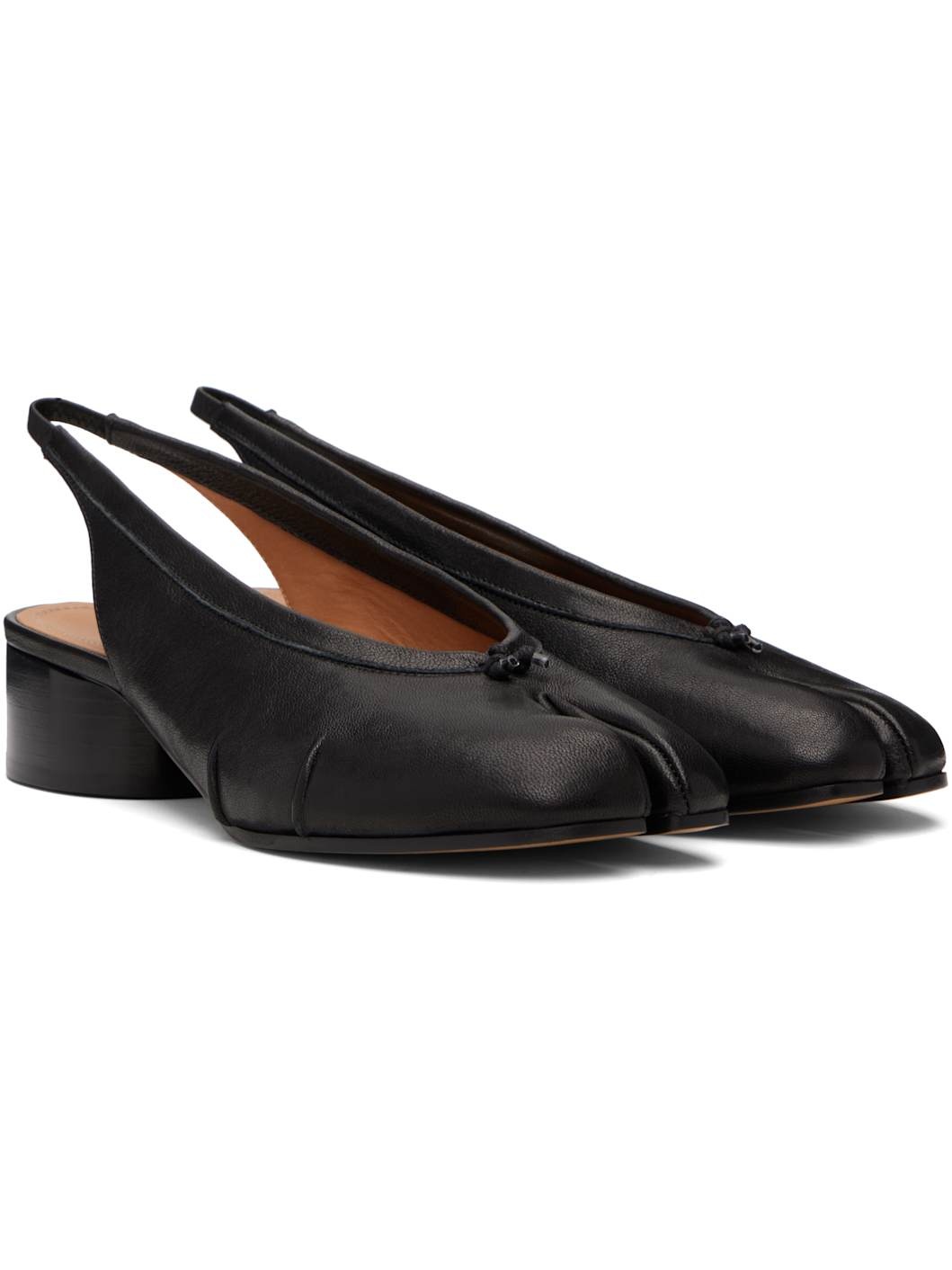 Black Tabi New Ballerina Slingback Heels - 4