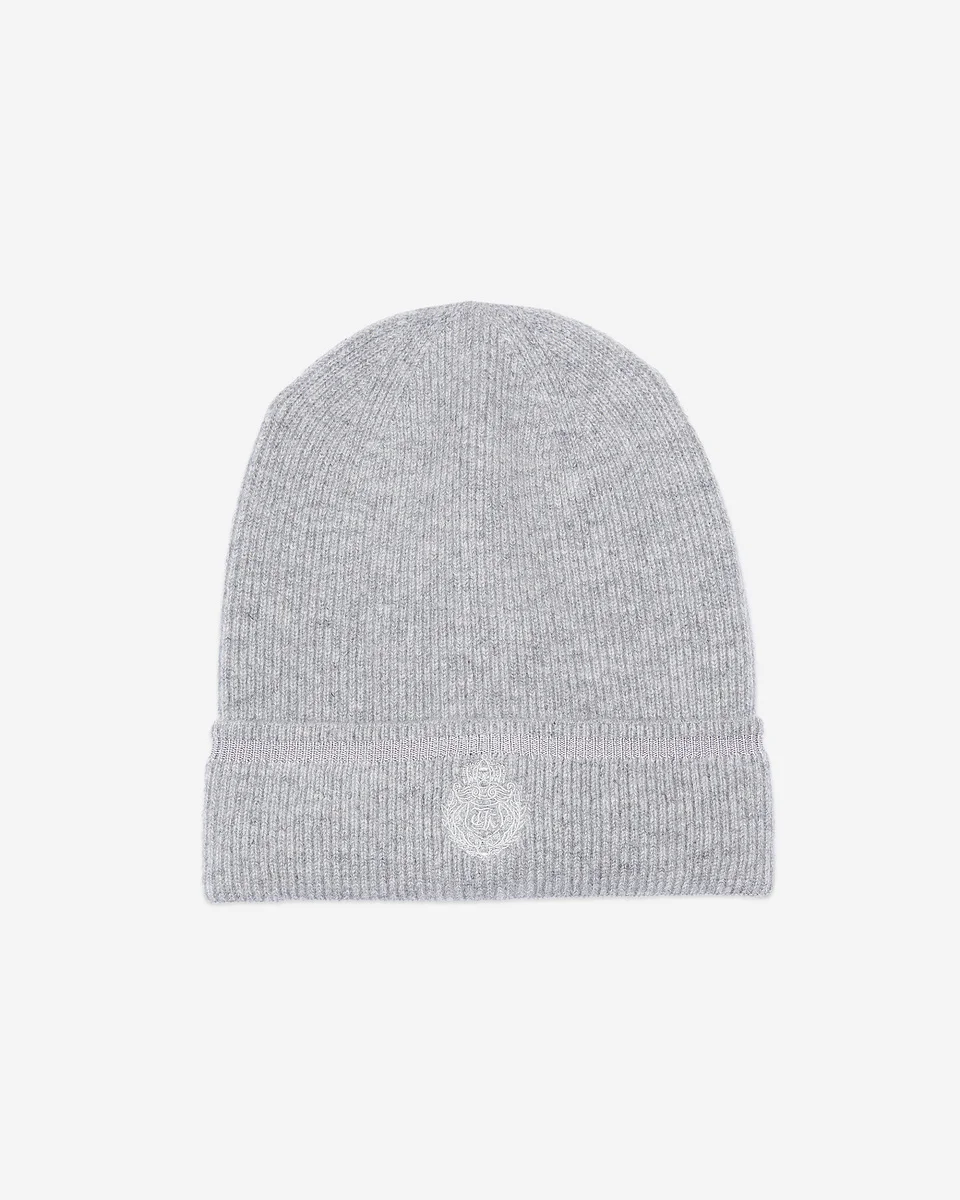 GREY CASHMERE BEANIE - 1