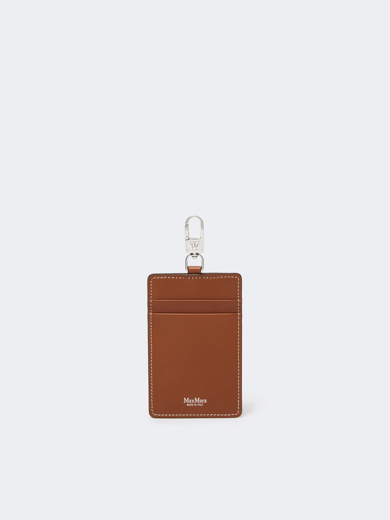 EASYHOLDER Leather badge holder - AMBER BROWN 1