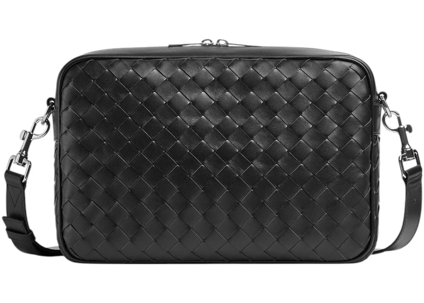 Bottega Veneta Camera Bag Medium Intrecciato Black - 1