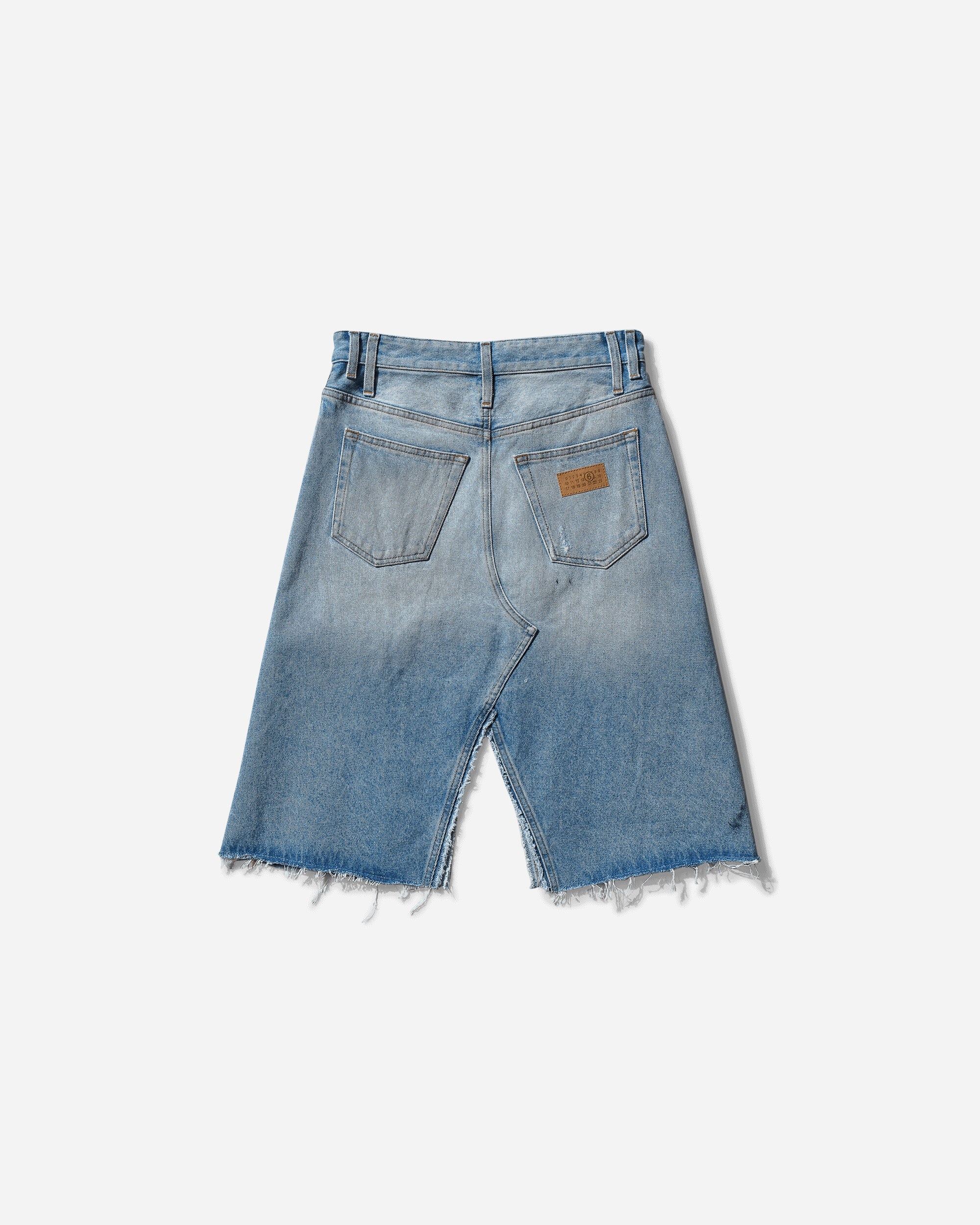Women's Distressed Denim Skirt Blue - 2