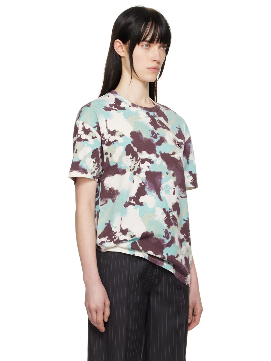 Blue & Purple Map Camo Oversized T-shirt - 2