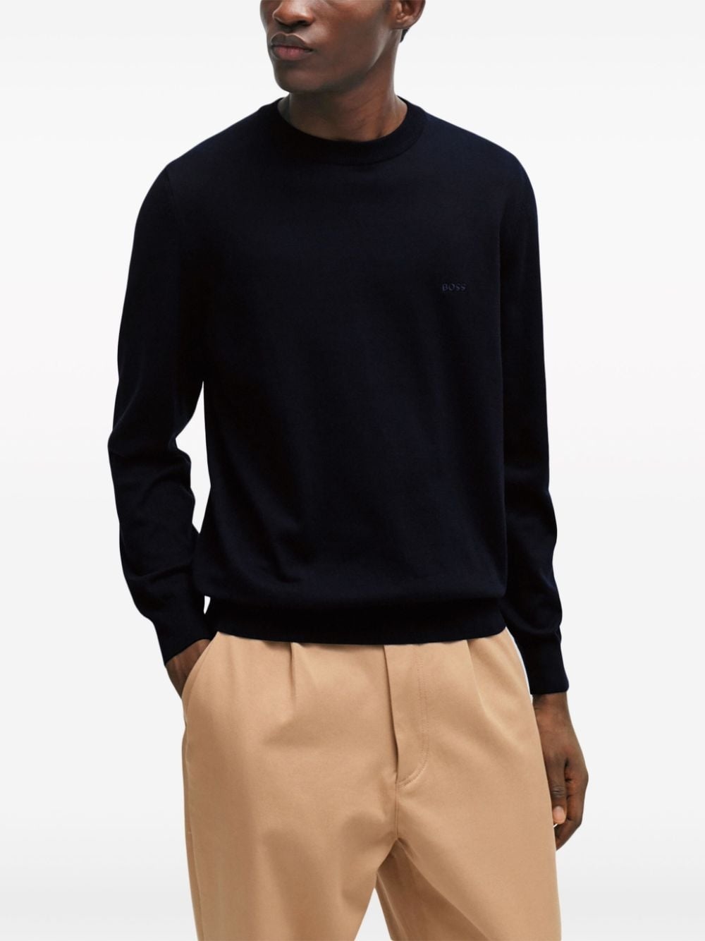 logo-embroidered cotton jumper - 3
