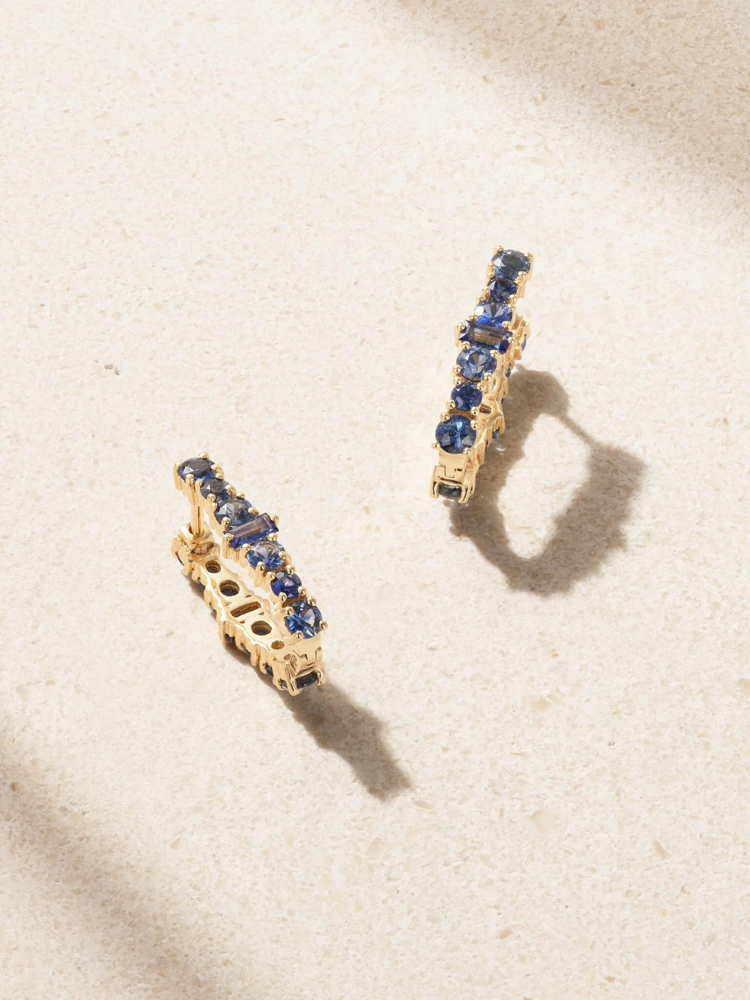Rivulet 18-karat gold sapphire hoop earrings Gold - 1