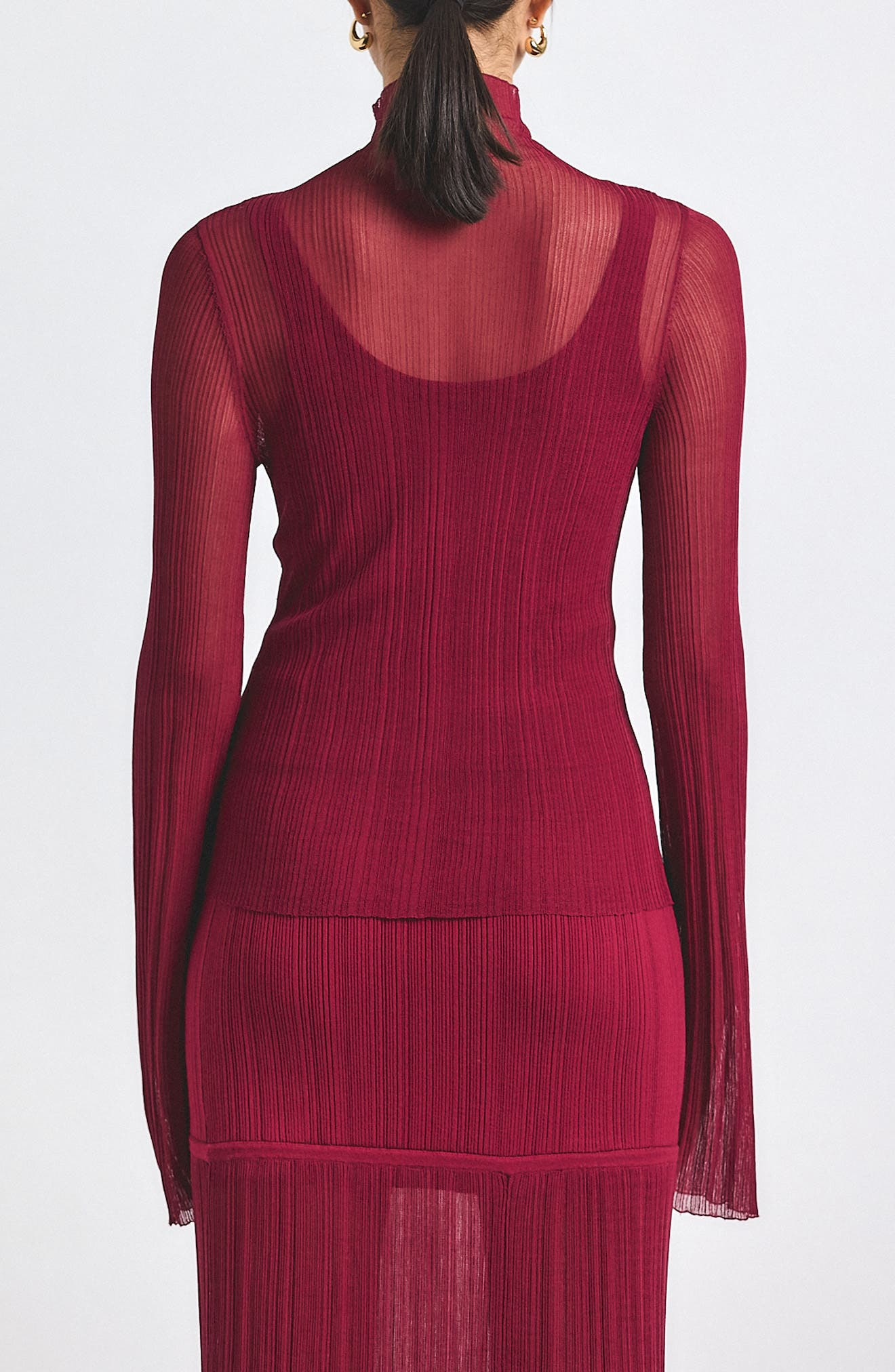 Derek Lam 10 Crosby Isoled Long Sleeve Top in Carmine at Nordstrom - 2
