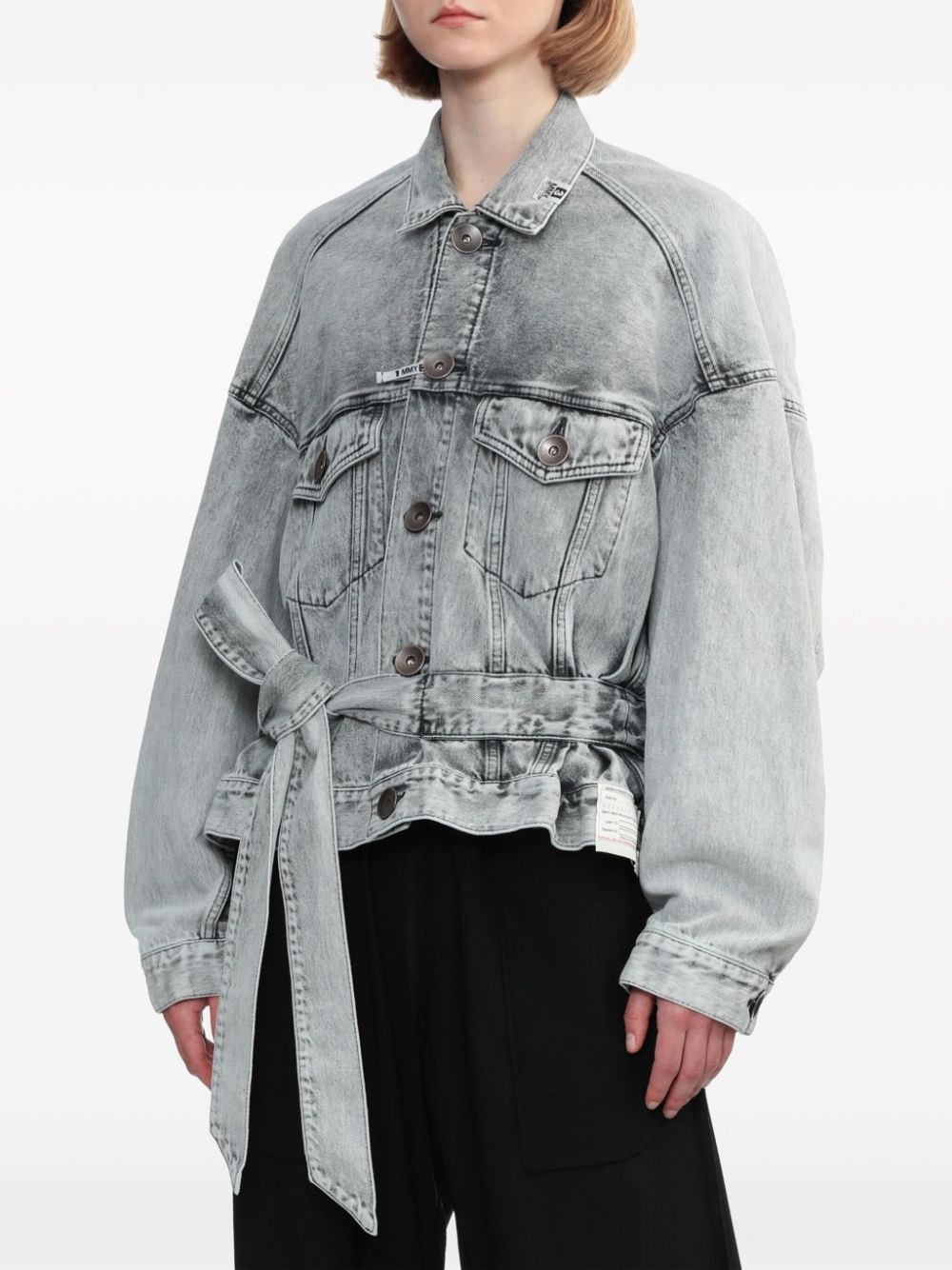 Cache-Coeur belted denim jacket - 3