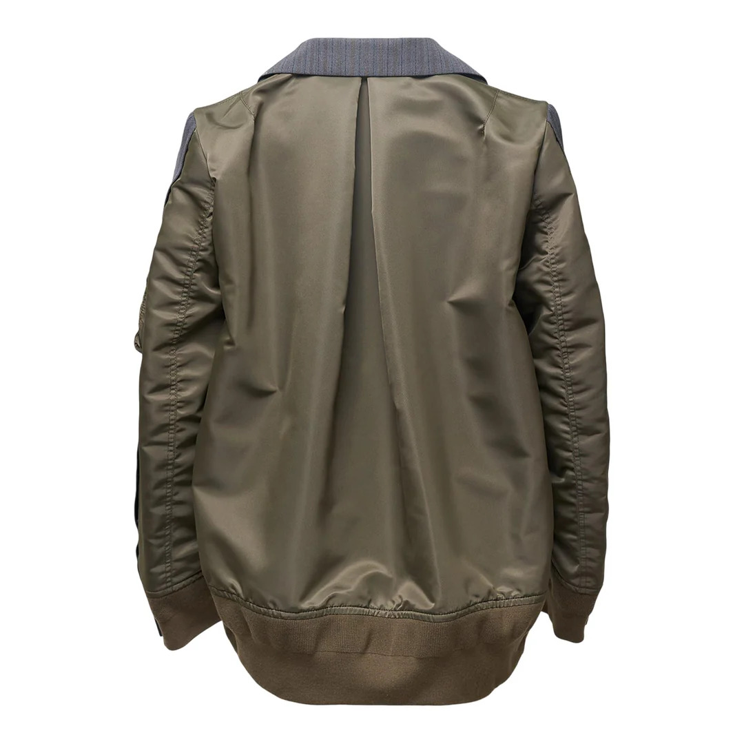 Stripe Doeskin X Nylon Twill Jacket - 2