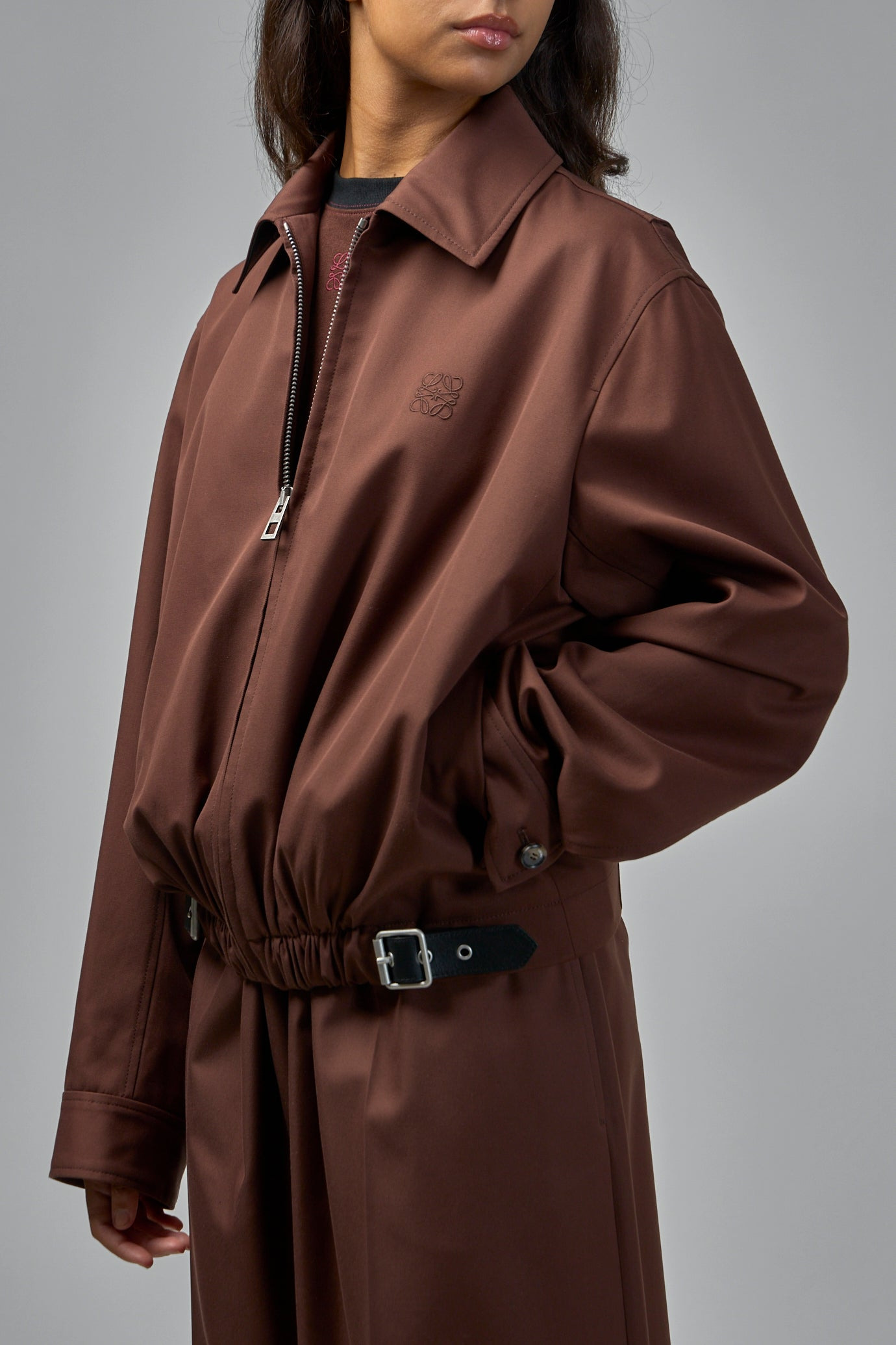 Gathered Front Belted Jacket - 4