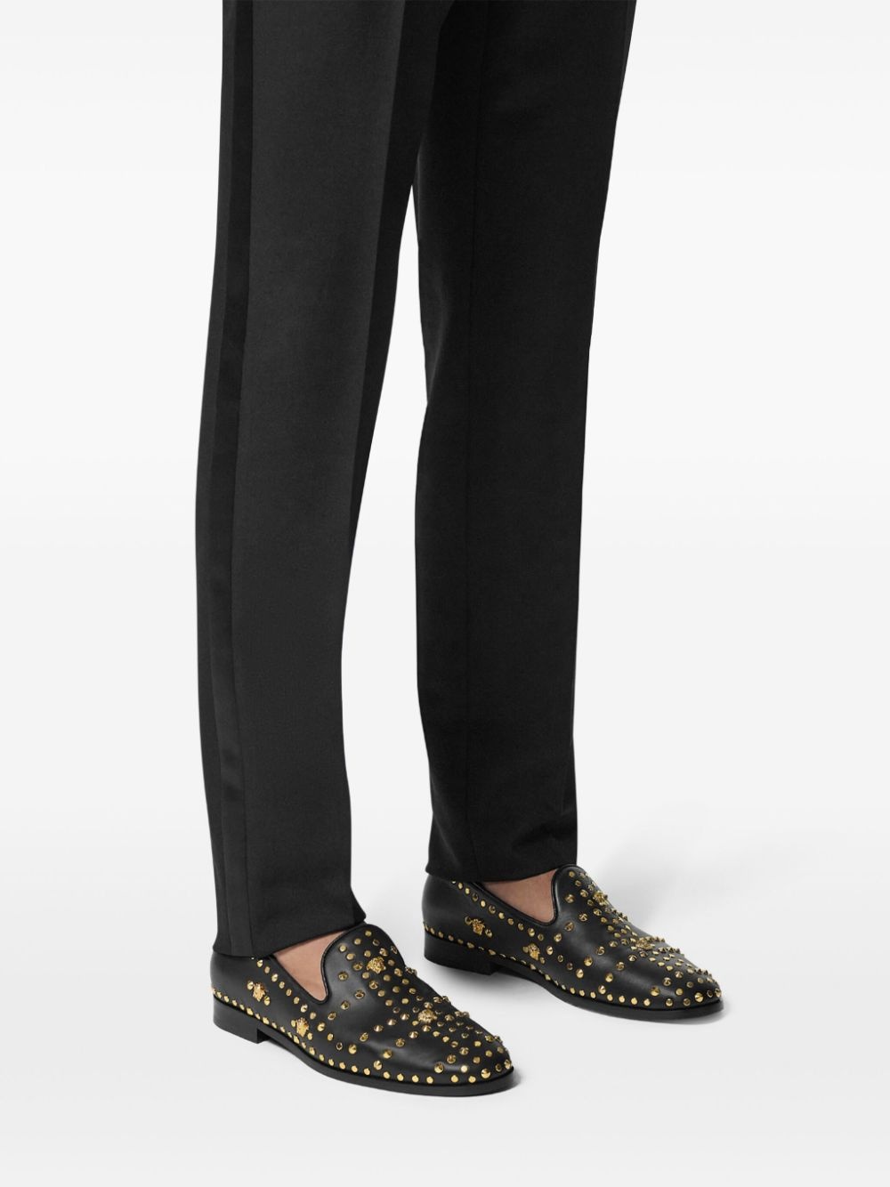 studded leather loafers - 4