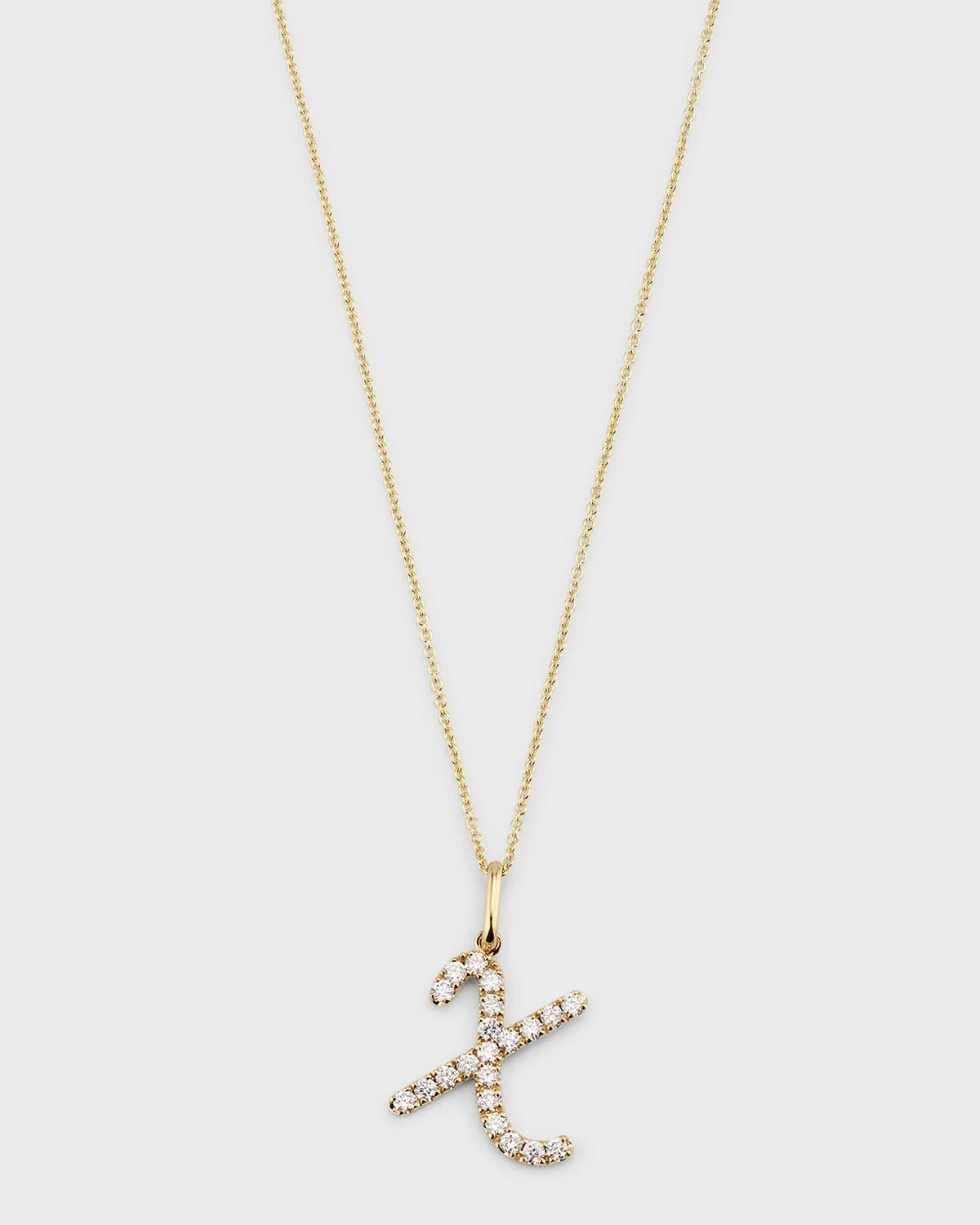 14k Diamond Pave Initial Necklace - 1