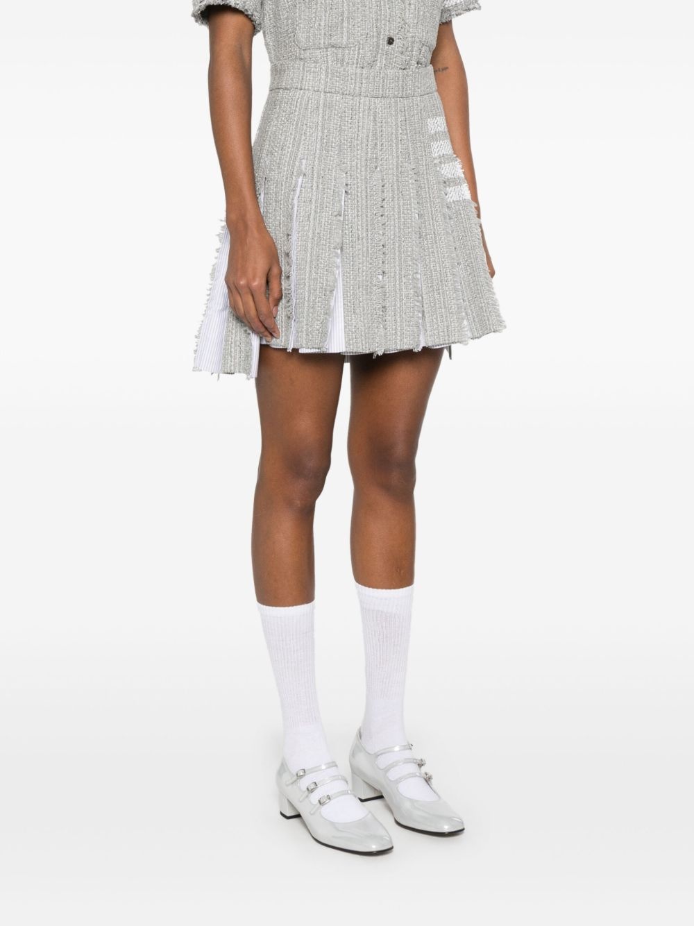 4-Bar tweed mini skirt - 3