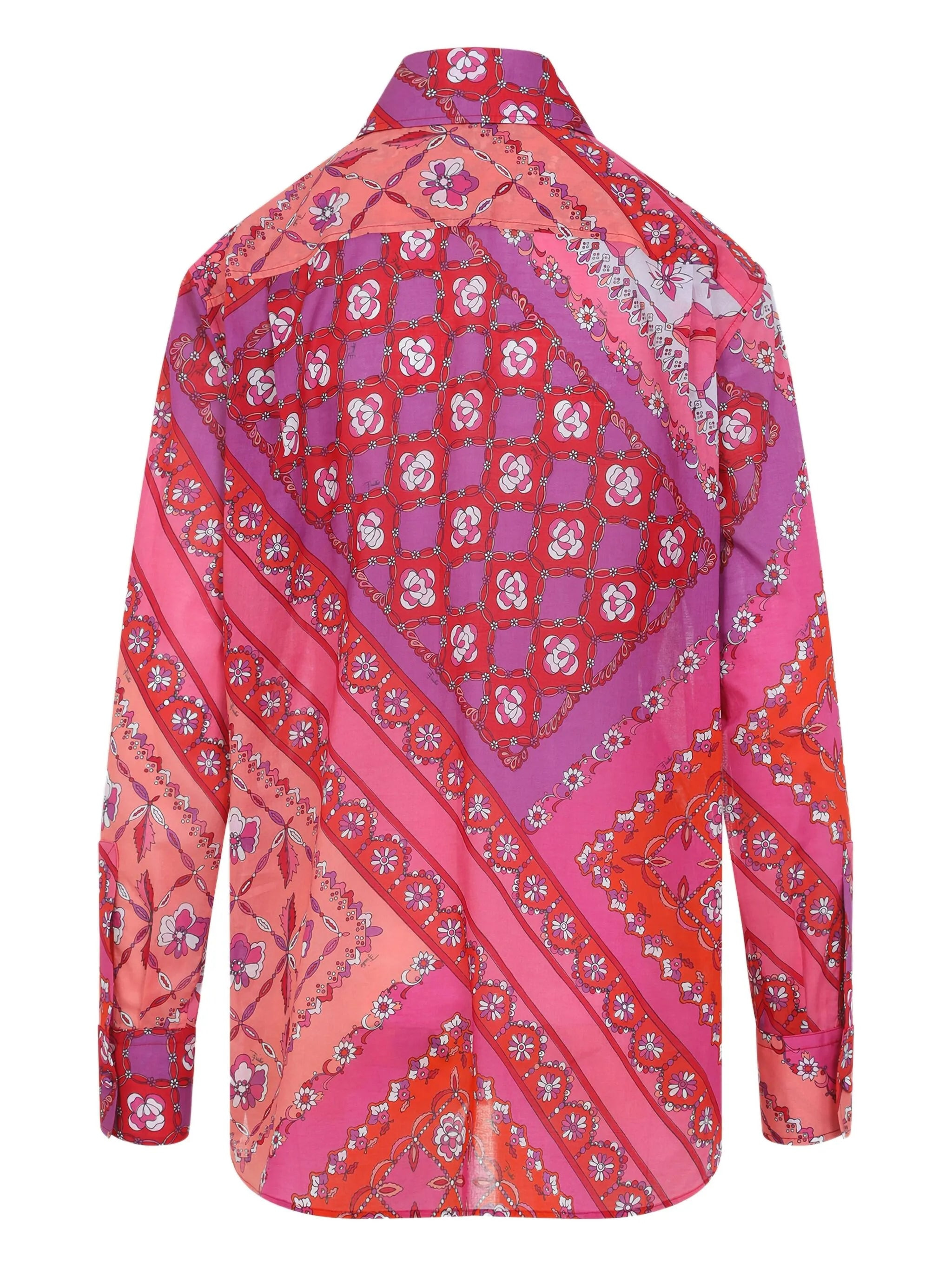 floral-patchwork cotton shirt - 2