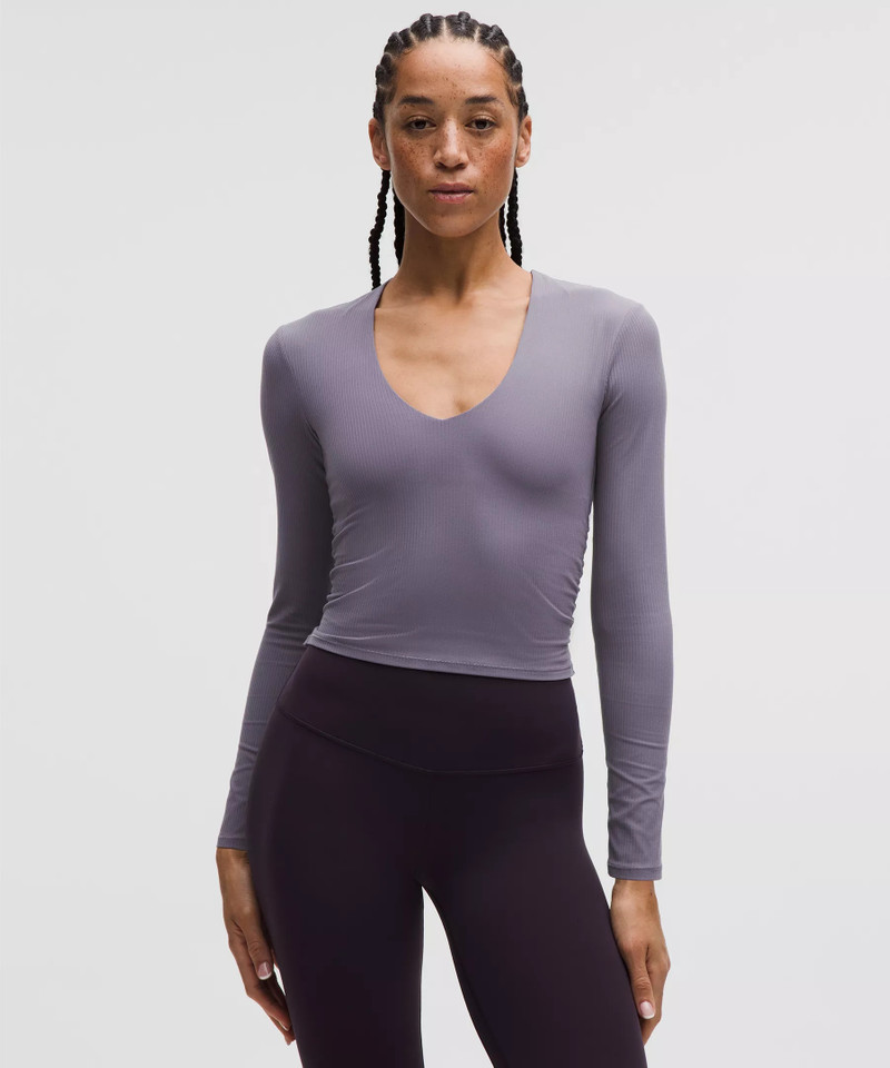 All It Takes Ribbed Nulu V-Neck Long-Sleeve Shirt *B-D Cups 1