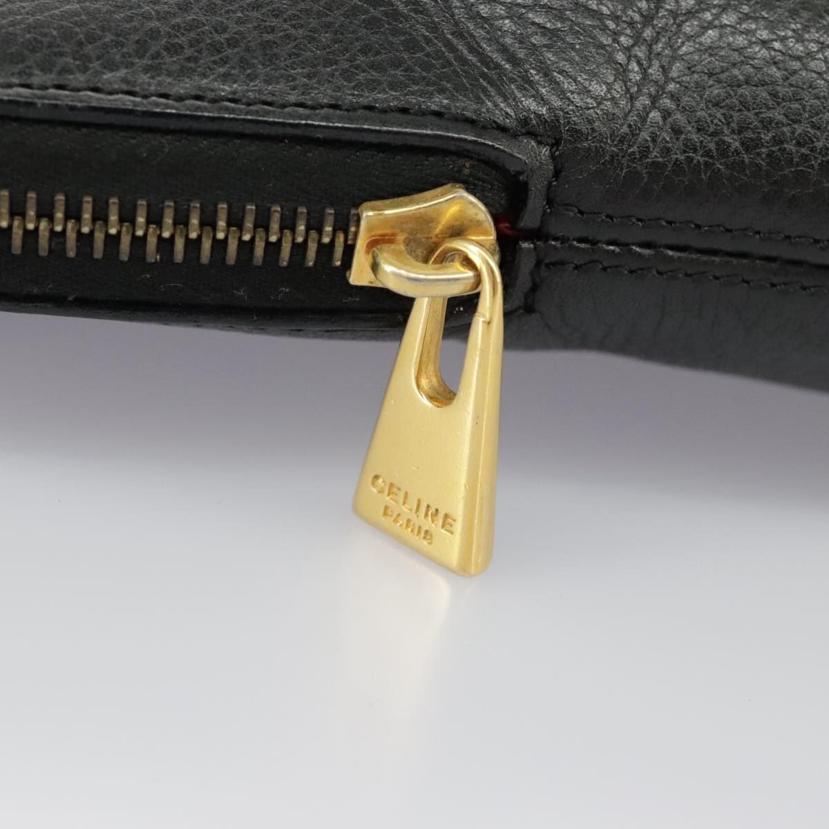 CELINE Hand Bag Leather Black Gold - 16