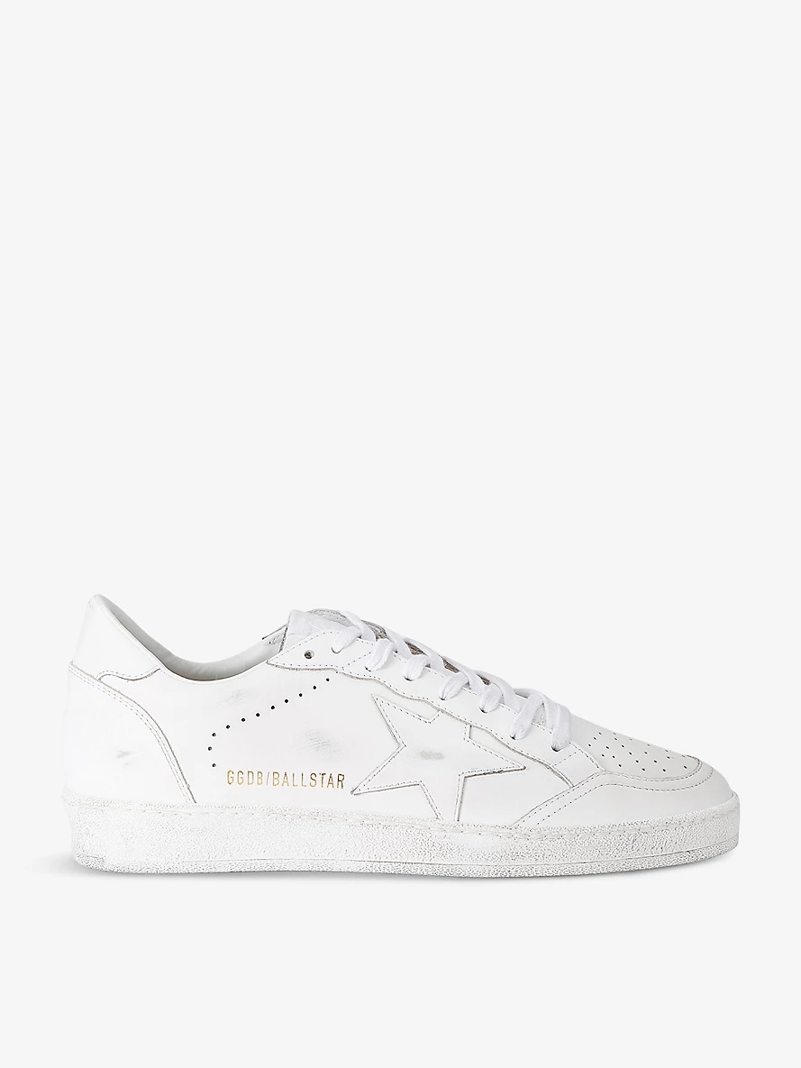 Ballstar star-embroidered leather low-top trainers - 1