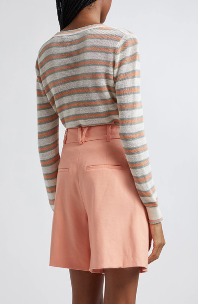 VERONICA BEARD Magellan Stripe Linen Blend Sweater outlook