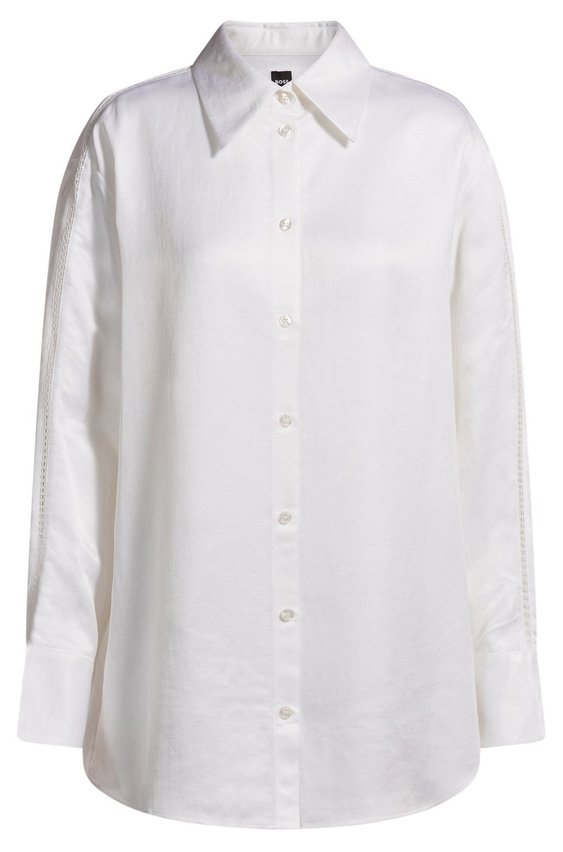 TAILORED BLOUSE WITH CROCHET-EFFECT TRIMS 1
