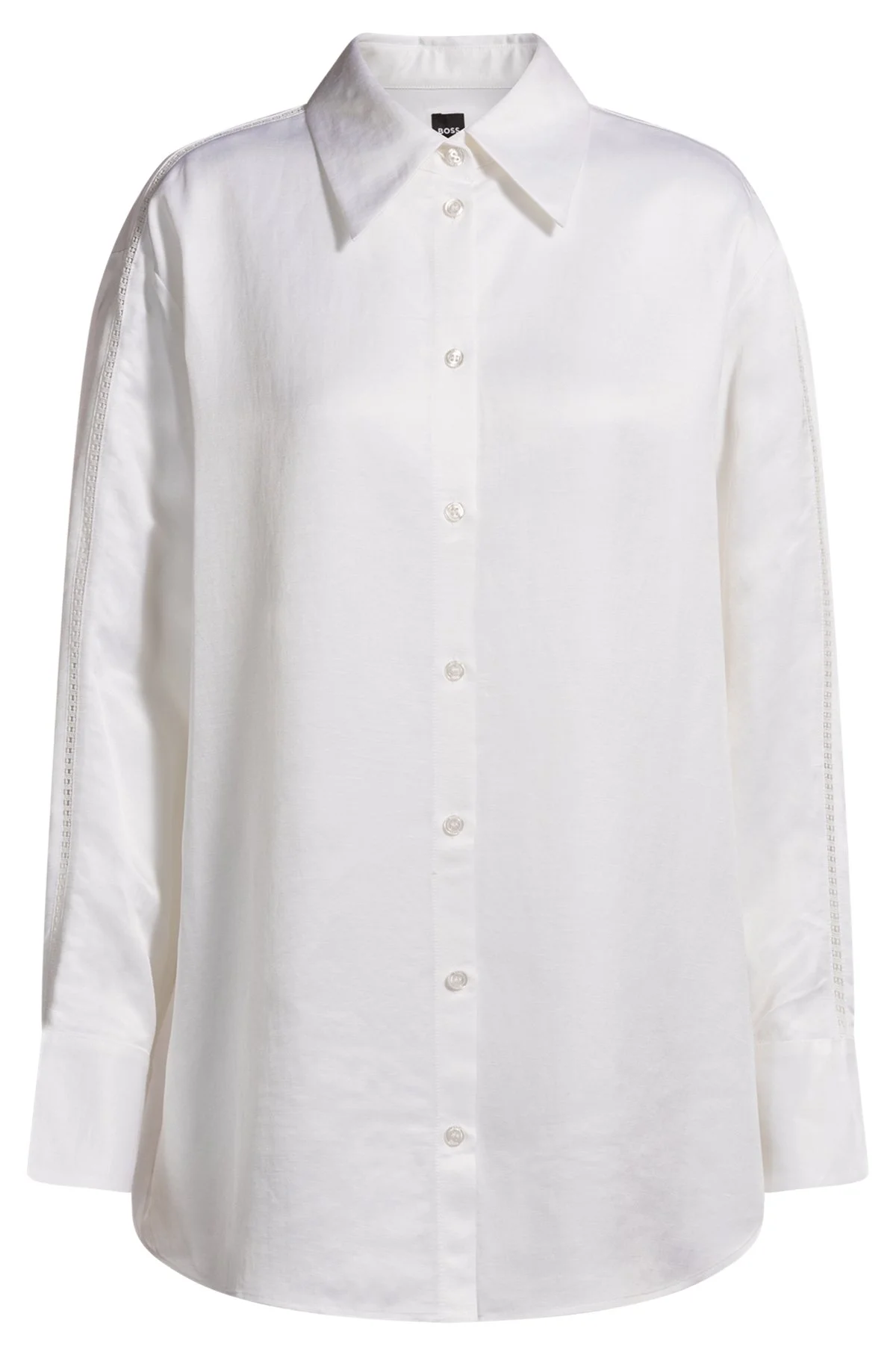 TAILORED BLOUSE WITH CROCHET-EFFECT TRIMS - 1