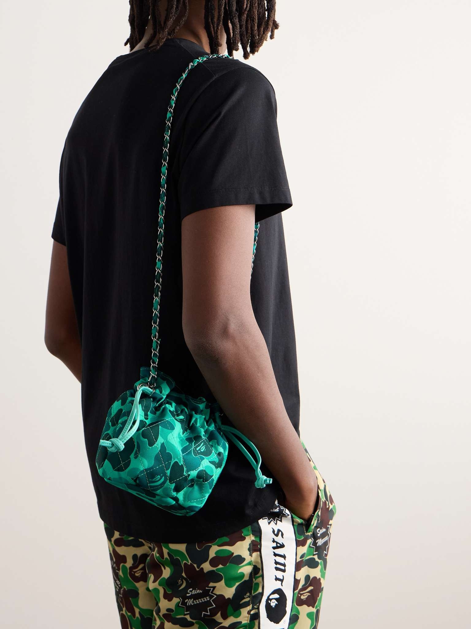 + BAPE® Chain-Embellished Camouflage-Print Canvas Pouch - 2