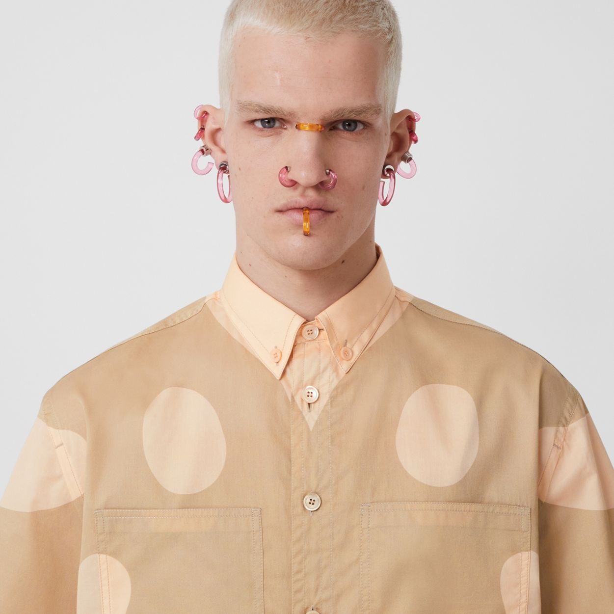 Short-sleeve Abstract Print Cotton Shirt - 3