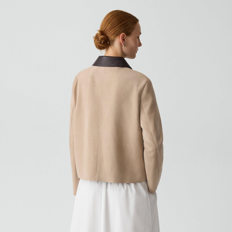 Boxy Patch Pocket Jacket in Suede 4