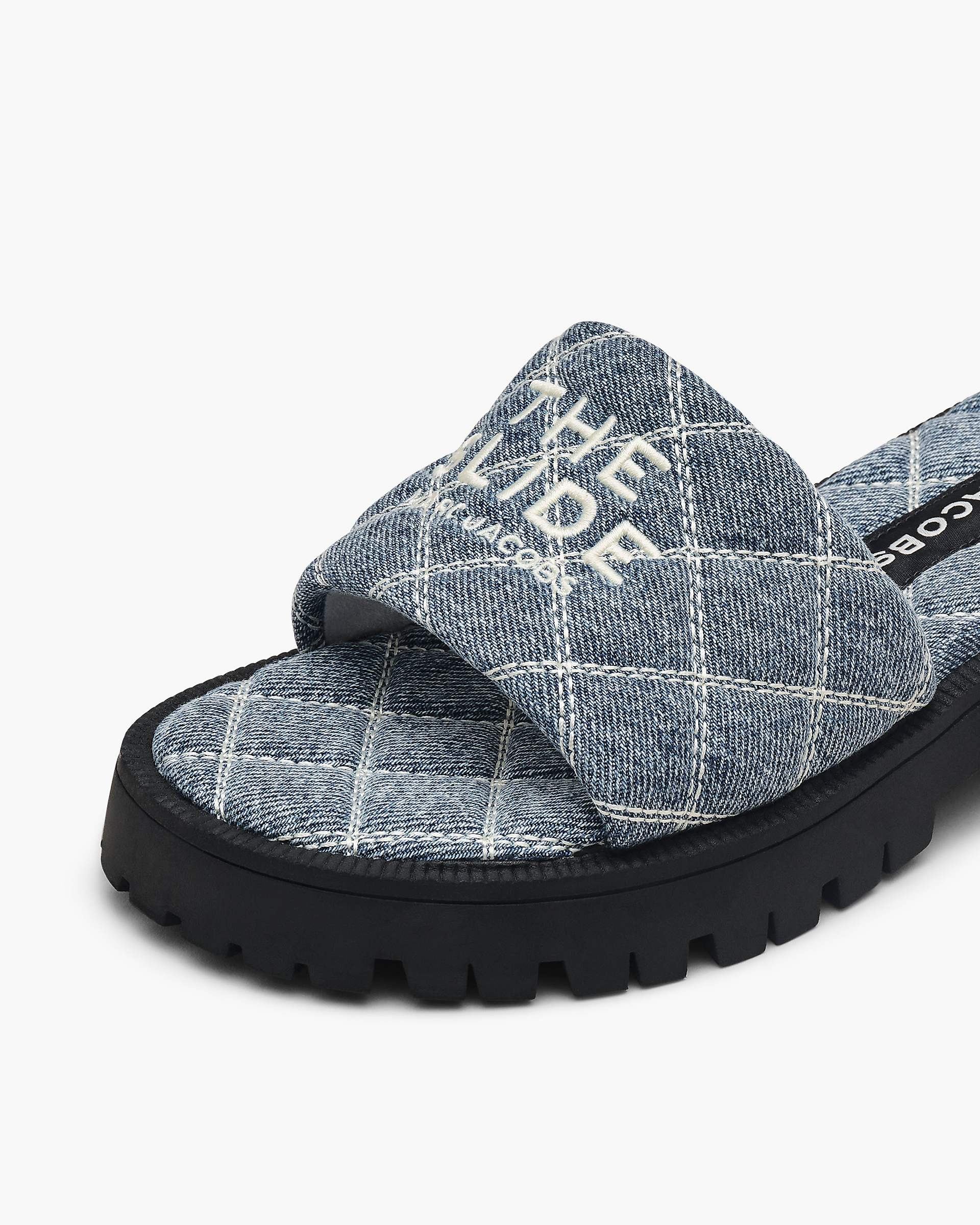 THE QUILTED DENIM LUG SOLE SLIDE - 6