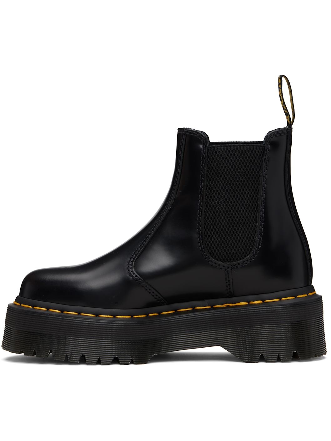 Black 2976 Polished Smooth Platform Chelsea Boots - 3