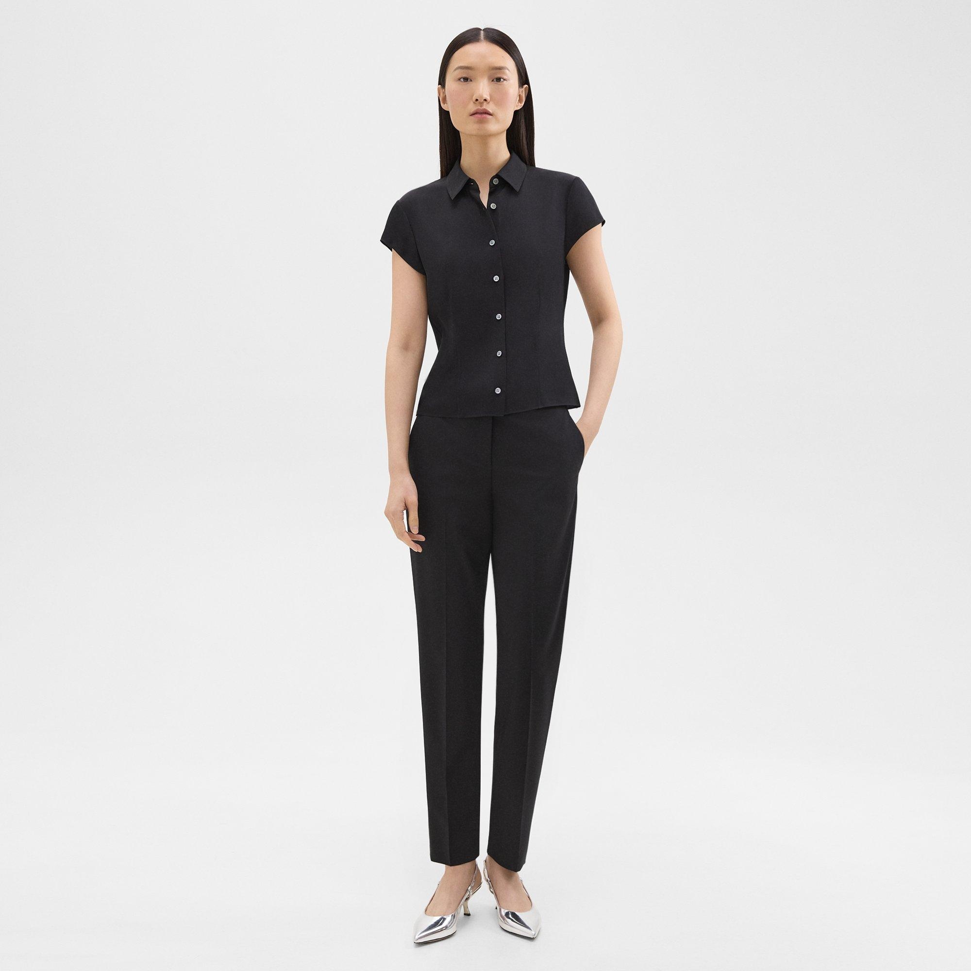 Cap Sleeve Shirt in Silk Georgette - 6