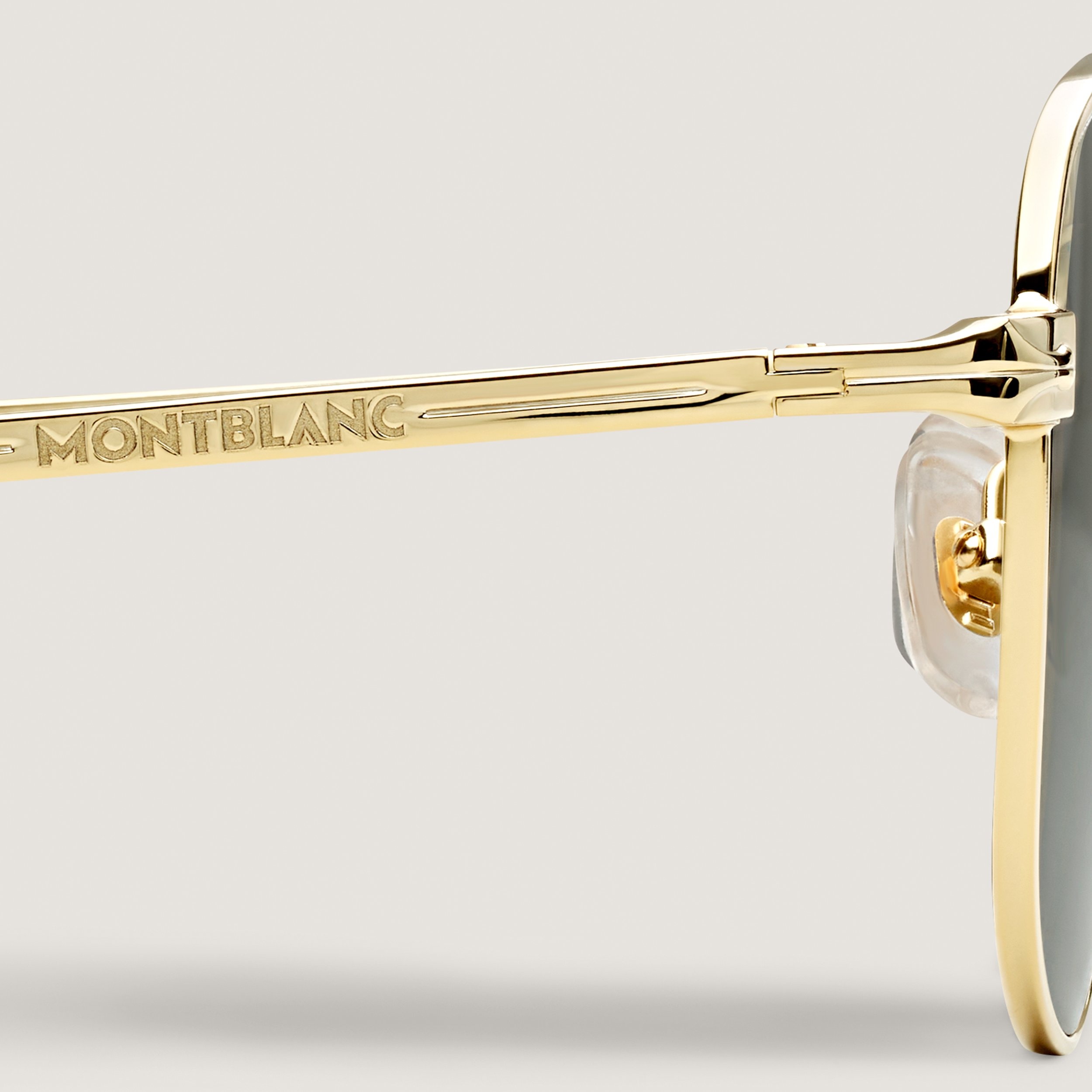 Squared Sunglasses with Gold Coloured Metal Frame - 4