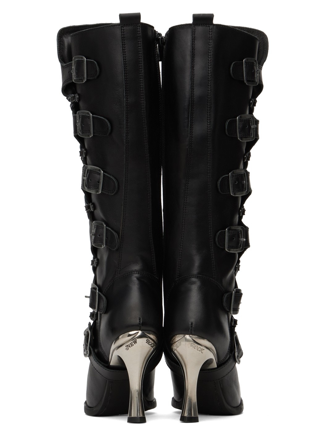 Black New Rock Edition Moto Lace-Up Boots - 2