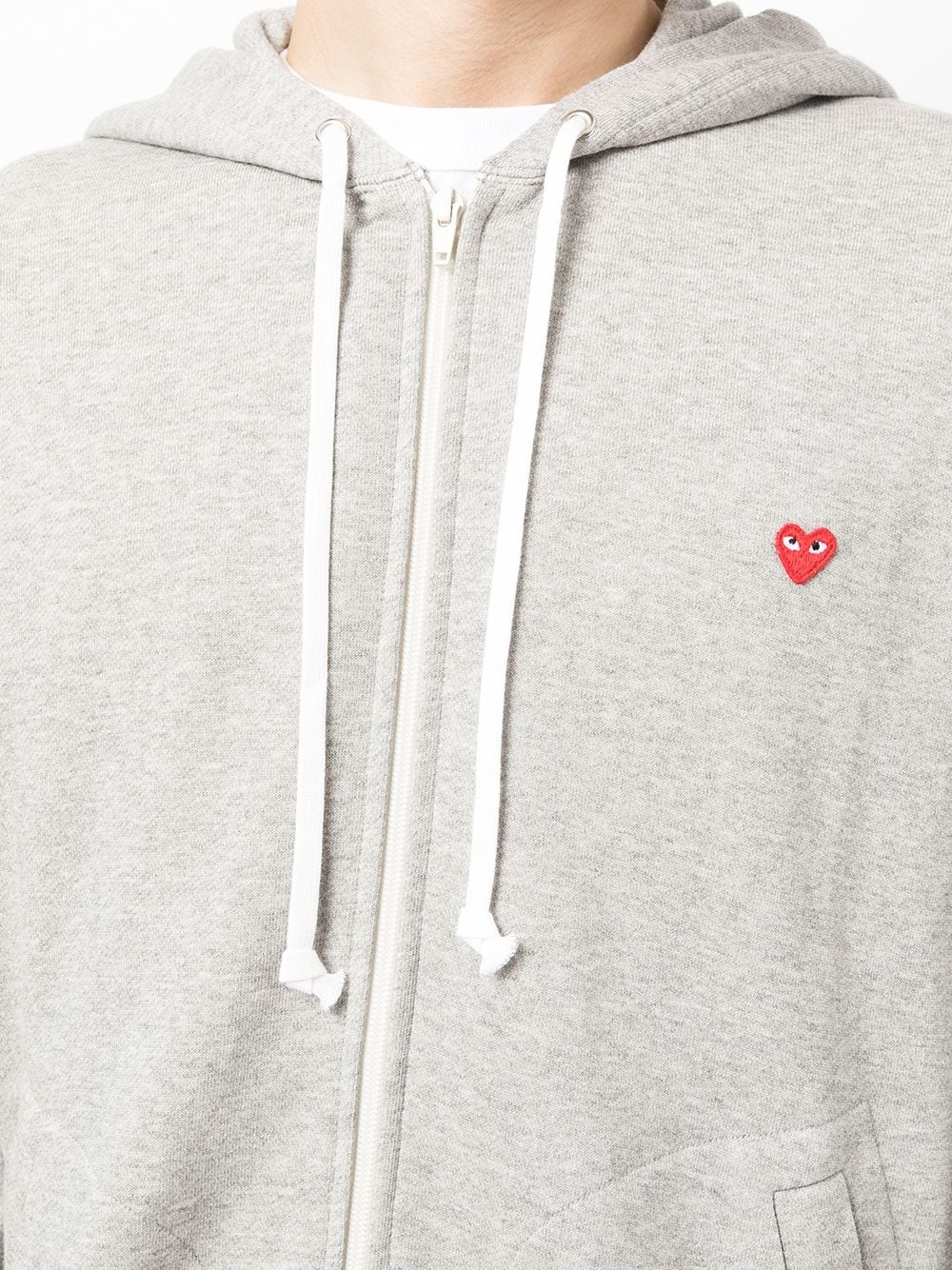 heart patch zip-up hoodie - 5